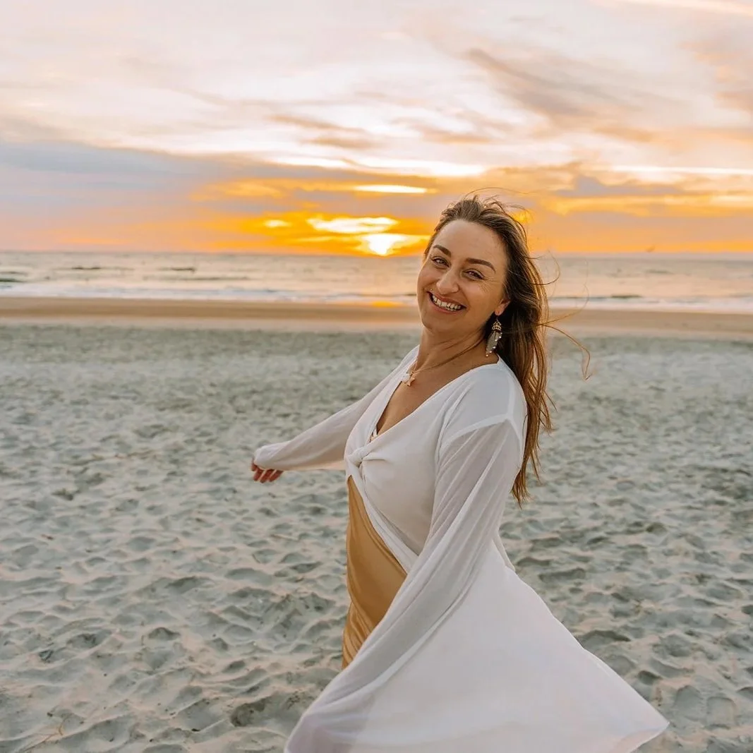 Sound HEaling on the beach in Wilmington North Carolina Wrightsville beach with Maria Angela Di Cara