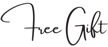 Black text on a transparent background that reads 'Free Gift' in a cursive font.