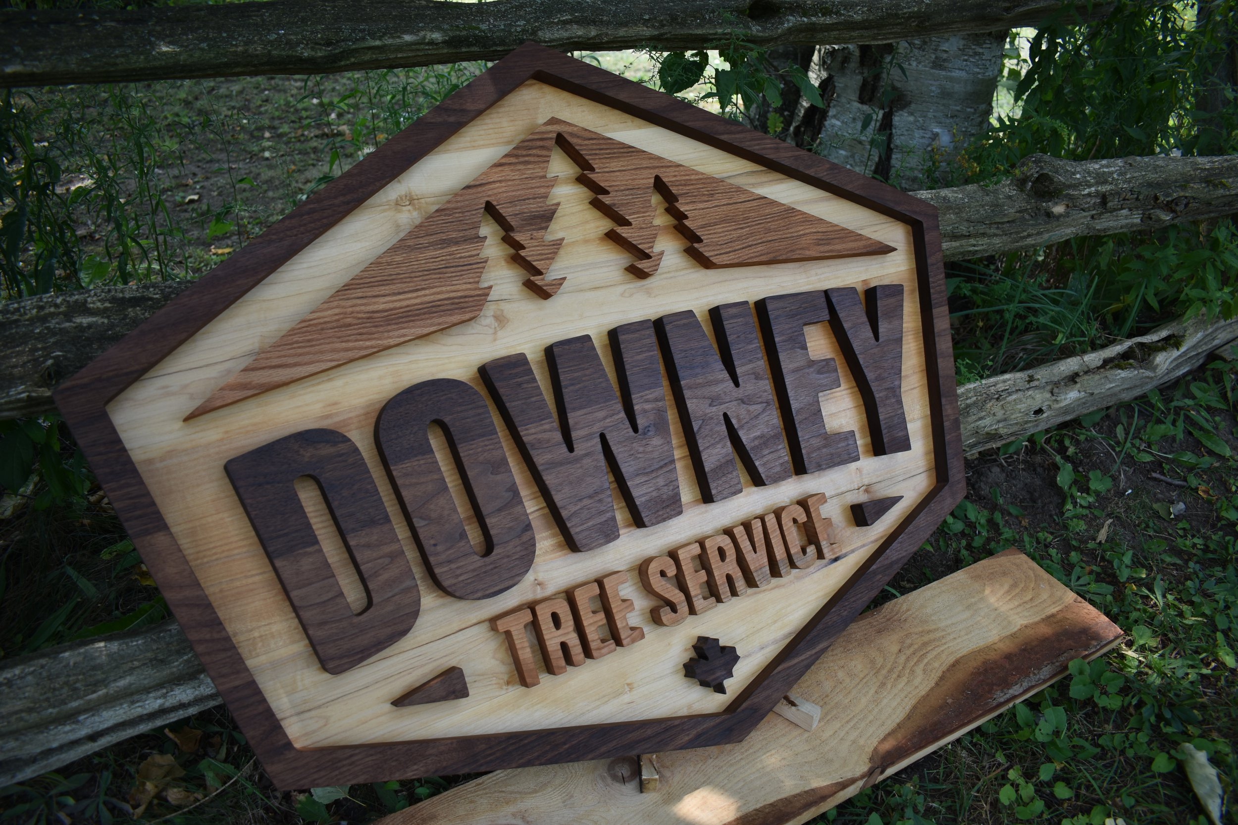 Elaborate hardwood sign board