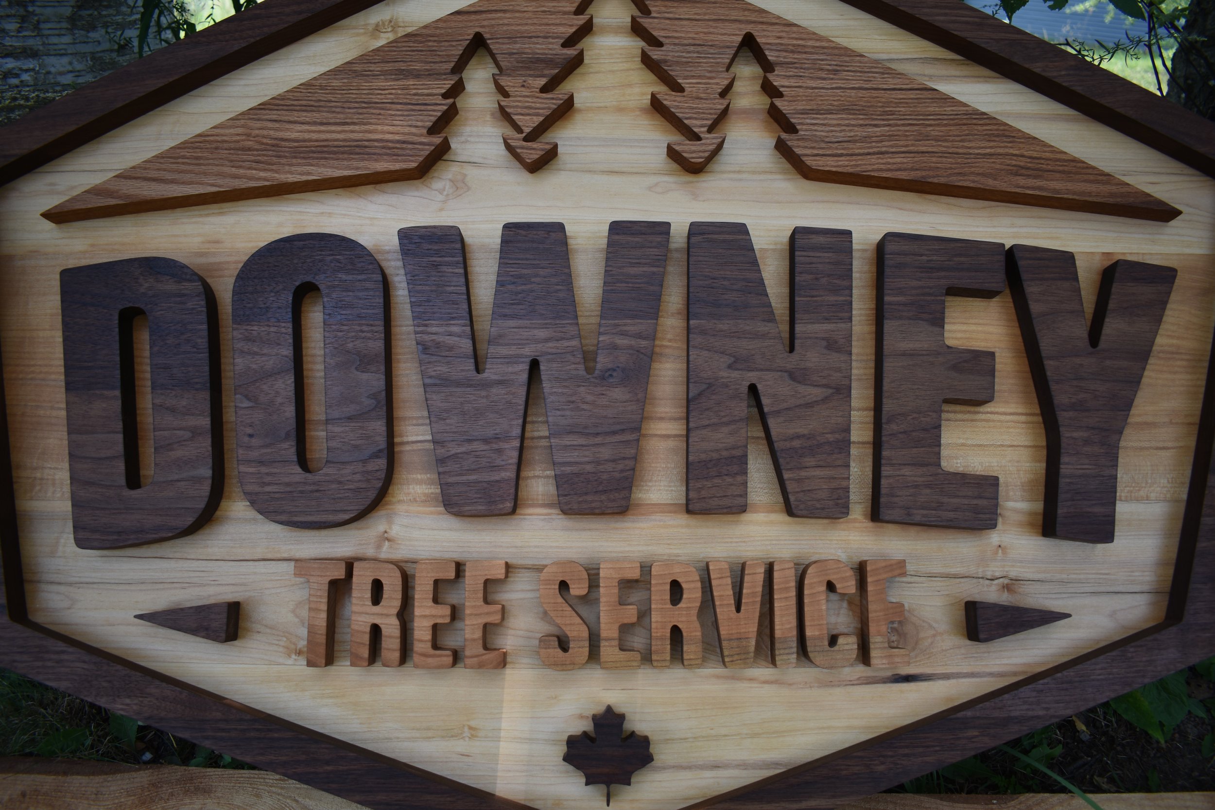 Elaborate hardwood sign board