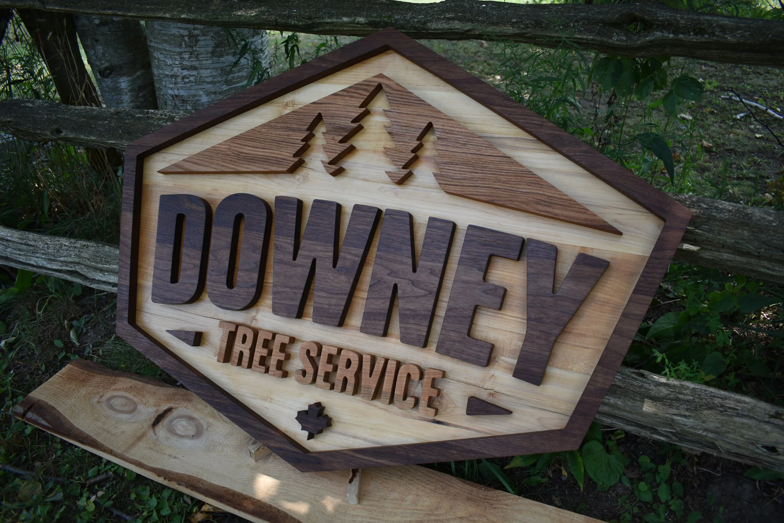 Elaborate hardwood sign board