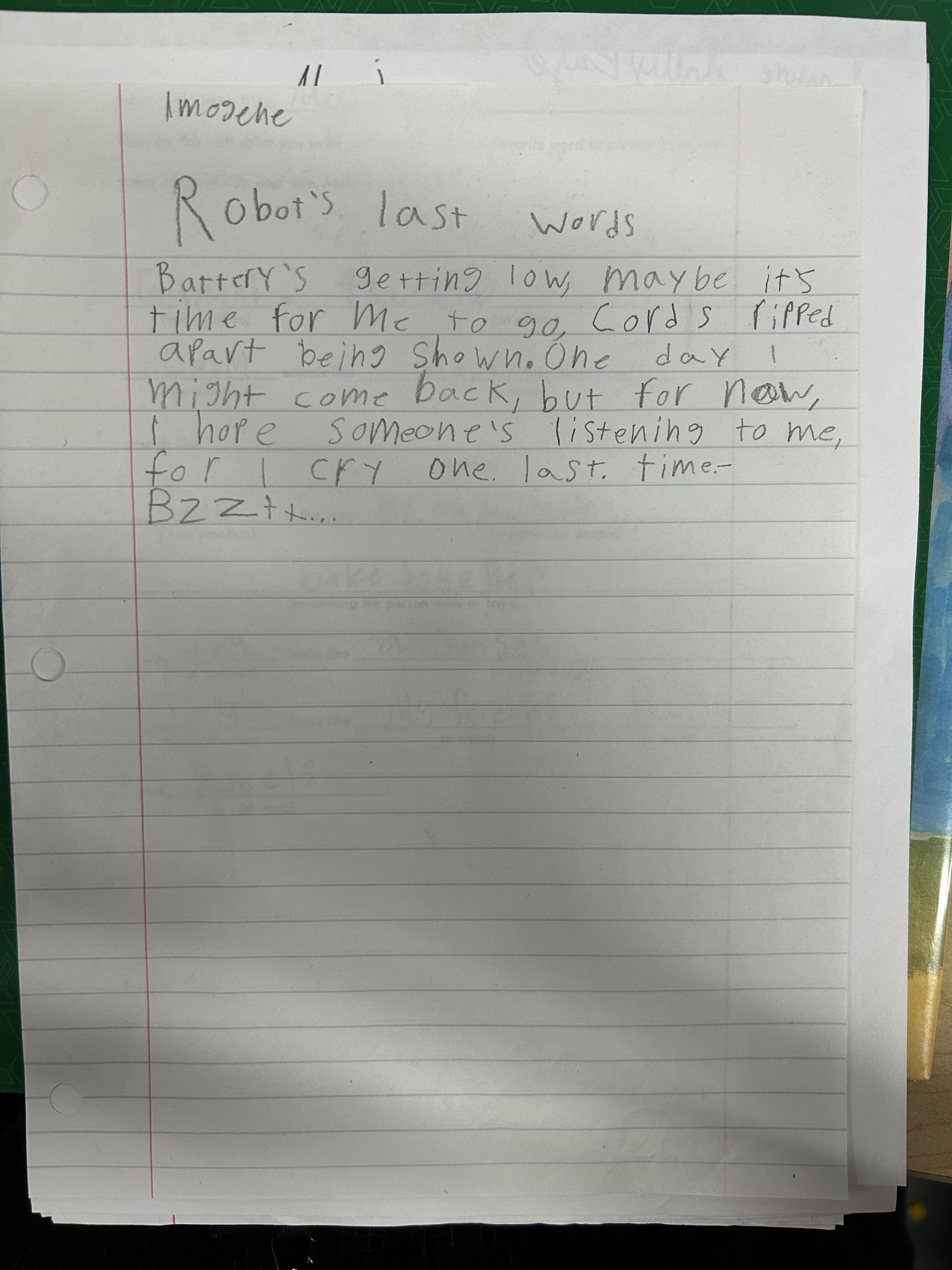 Imogene Luehrs ROBOT_S LAST WORDS handwritten IMG_3624.JPG