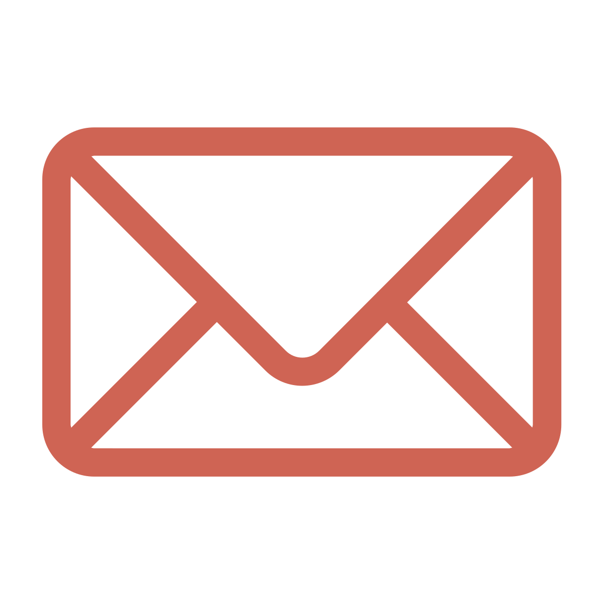 An icon of a closed envelope in a brown outline, symbolizing email or messaging.