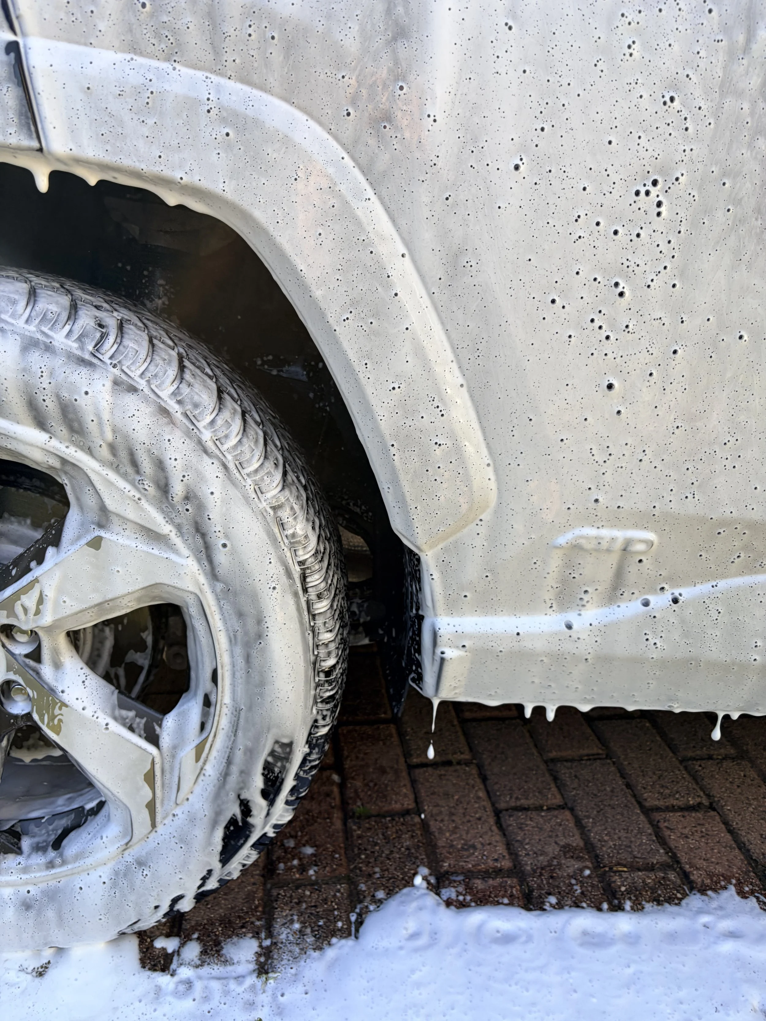 Exterior hand wash during a mobile detail