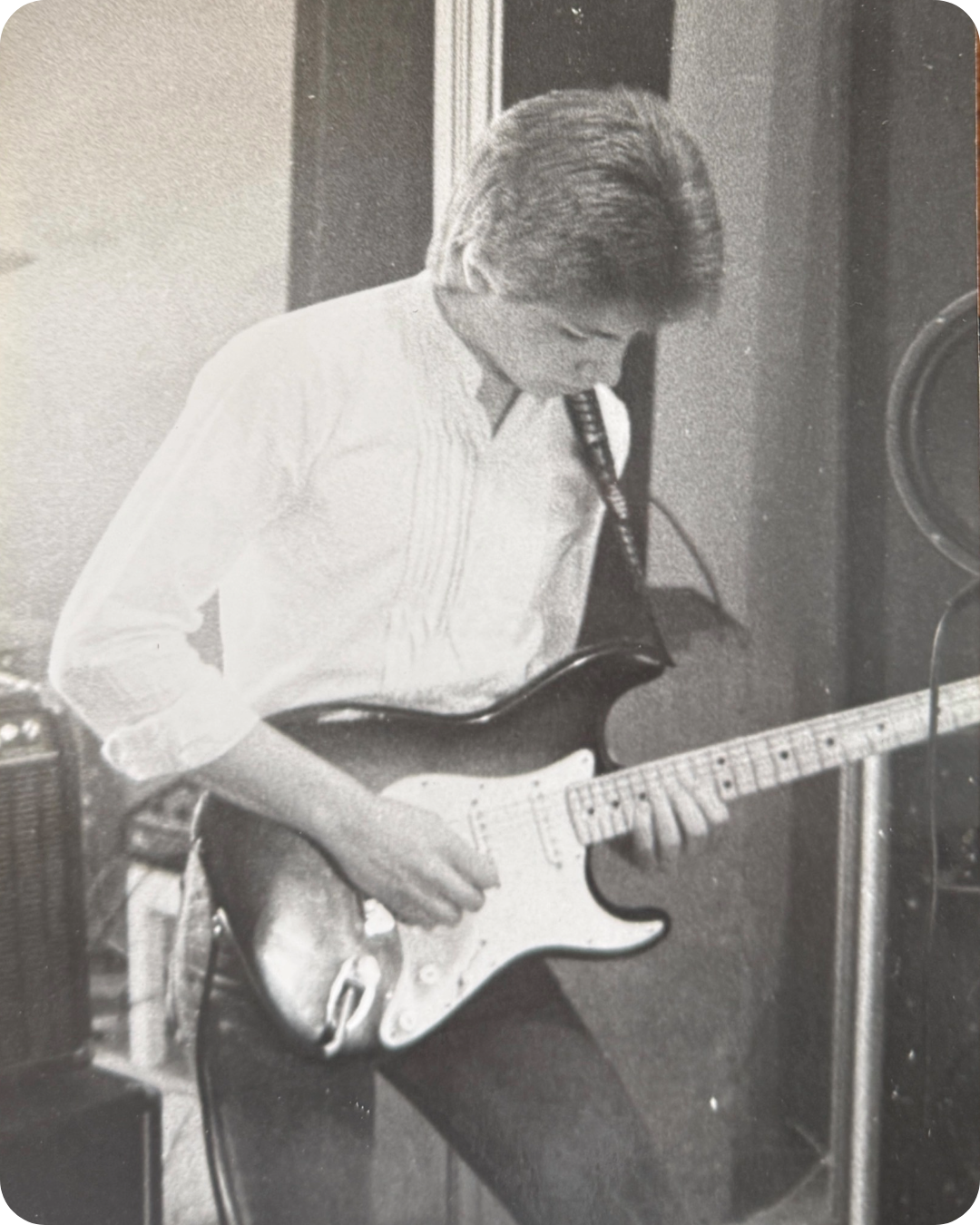 Gary Dale Scott playing a 1974 Fender Stratocaster in Chris Feinstein's basement in Mt. Juliet, TN.