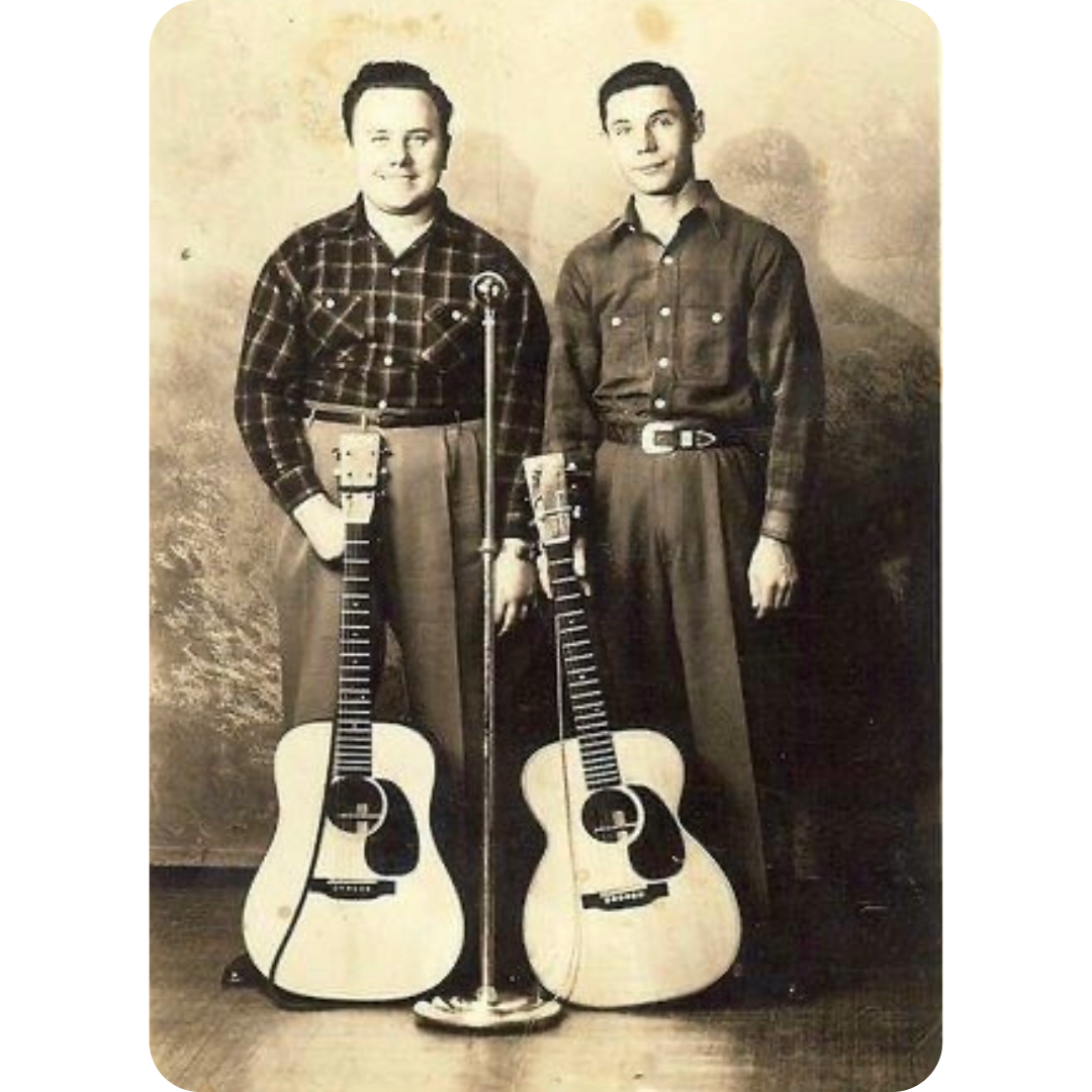 Radio host Dink Embry (on left) and Gary's grandfather Charles at WHOP in Hopkinsville, KY. 