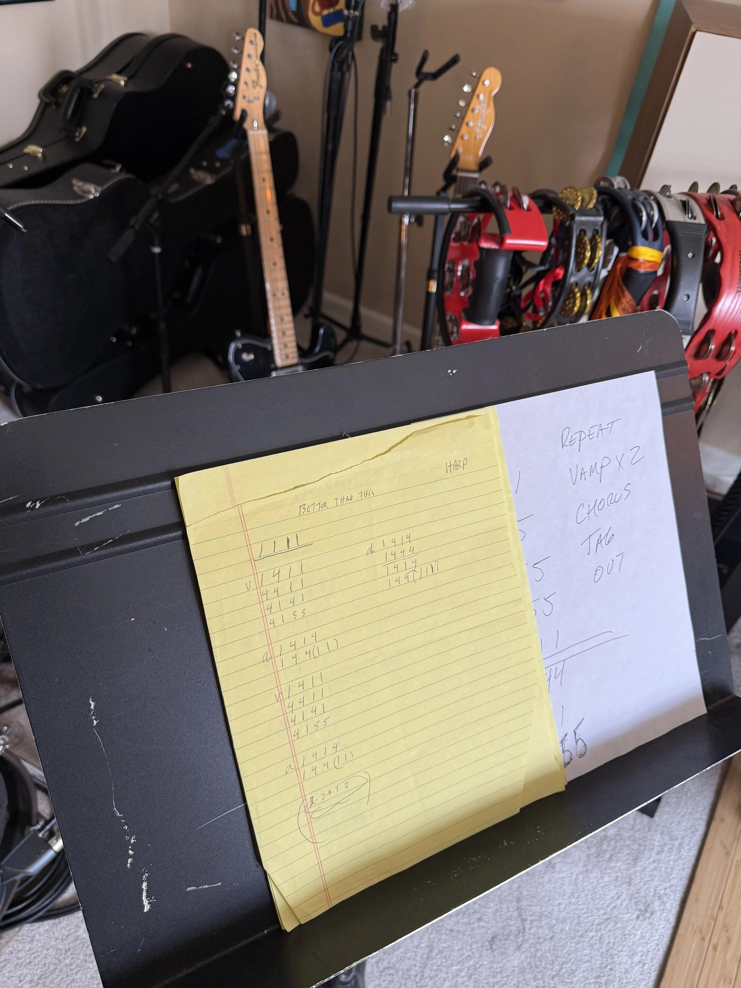 Fred Newell's Handwritten Charts for "No Better Than This"