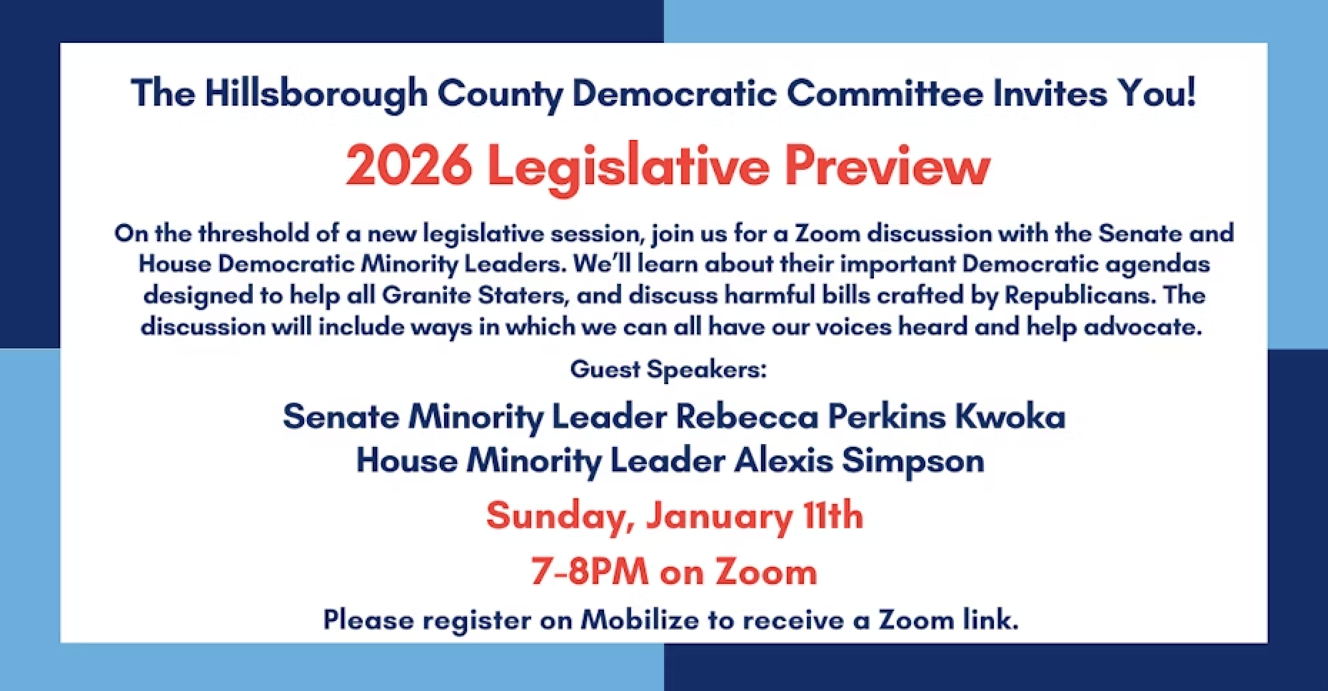 Hillsborough County Democratic Committee 2026 Legislative Preview