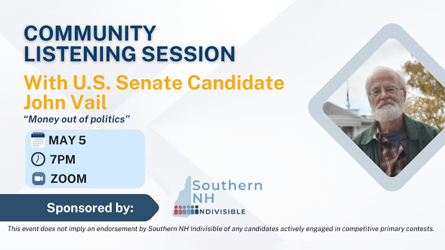 Upcoming Listening Session: U.S. Senate Candidate John Vail