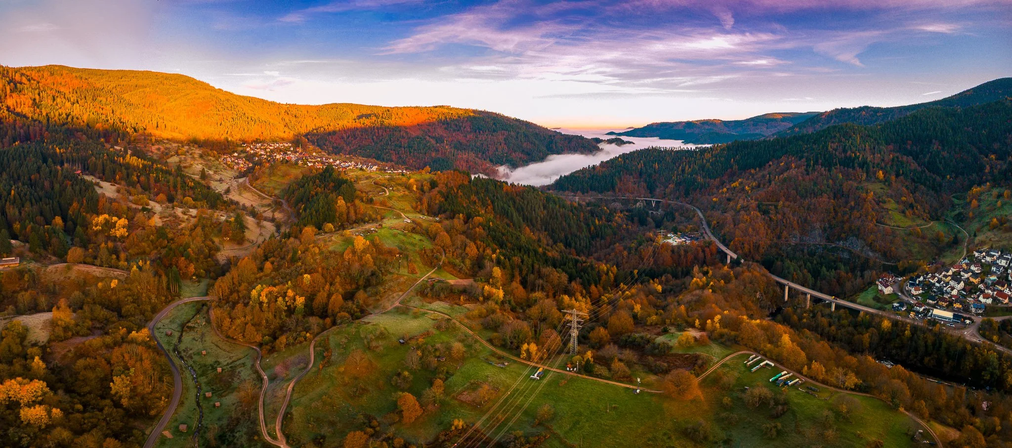 Nebelmeer im Murgtal 3 - Panorama (Querformat)