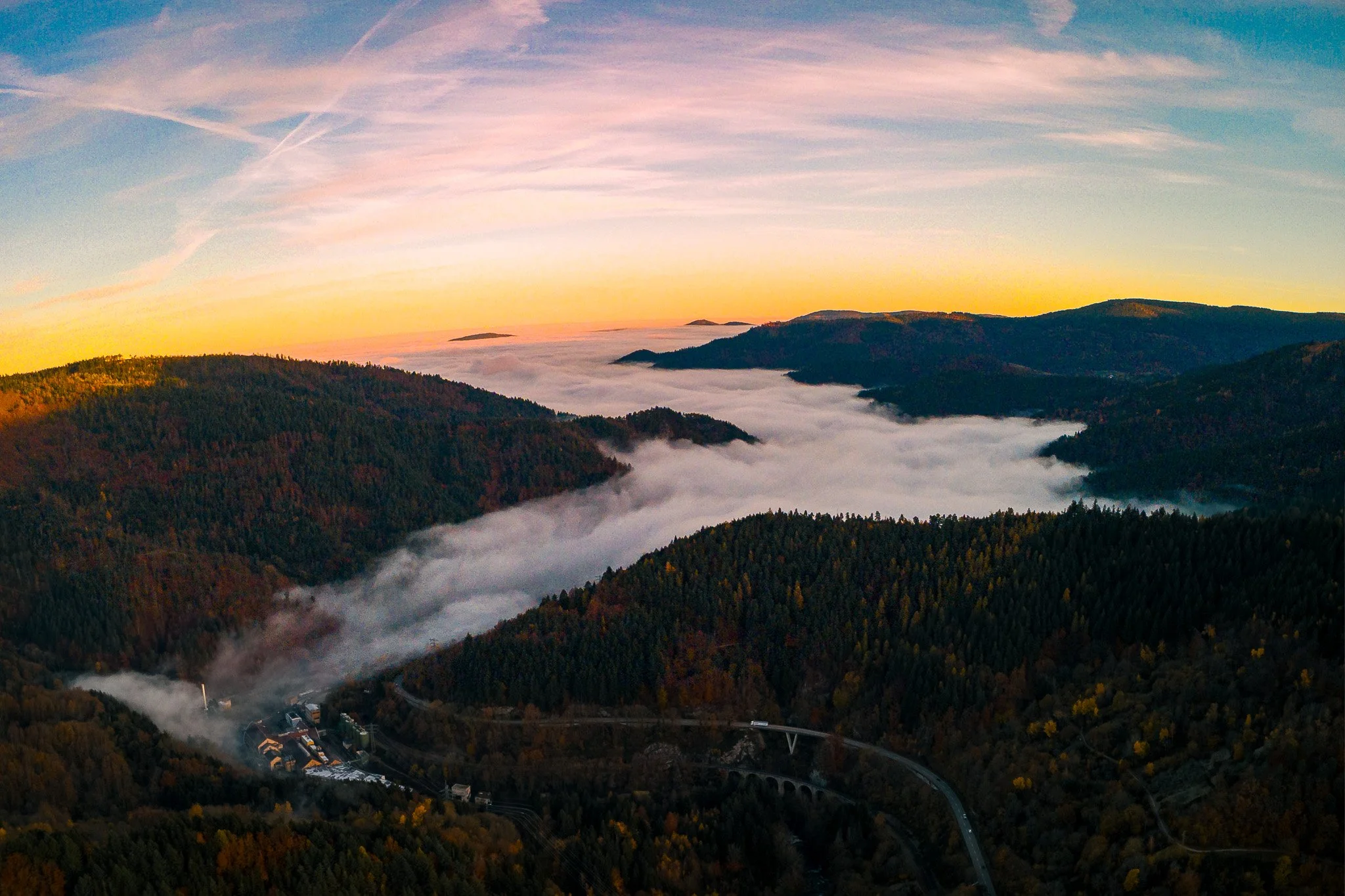 Nebelmeer im Murgtal 1 - Panorama (Querformat)