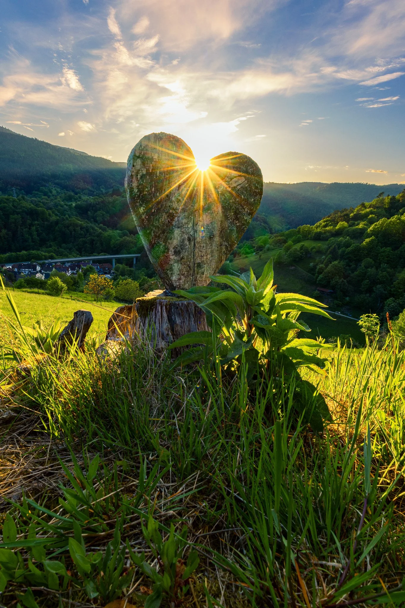 Sonne trift Herz (Hochformat)