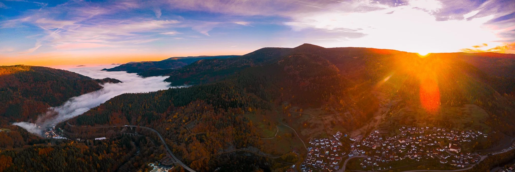 Nebelmeer im Murgtal 2 - Panorama (Querformat)
