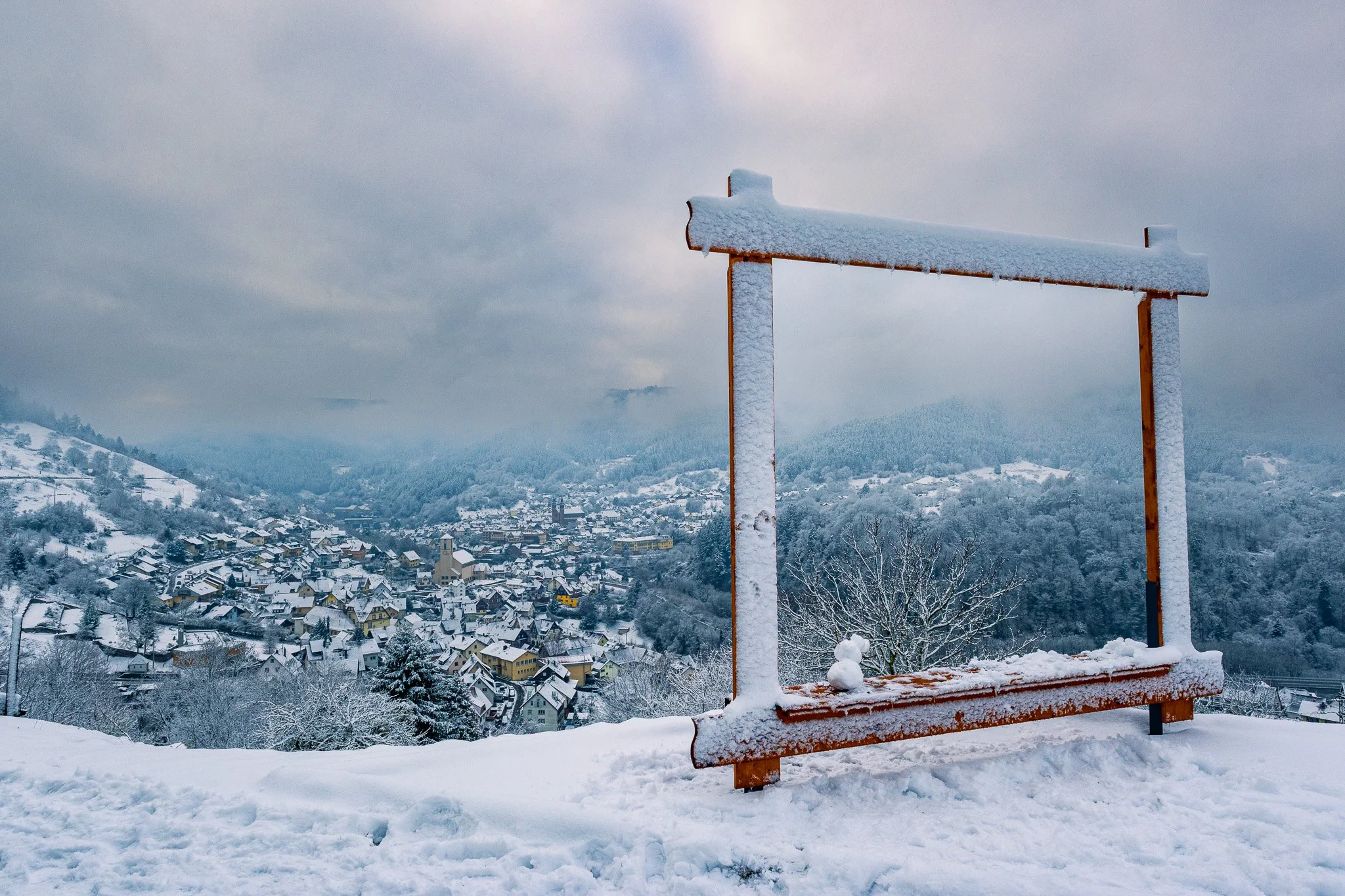 Das Fenster im Winter (Querformat)