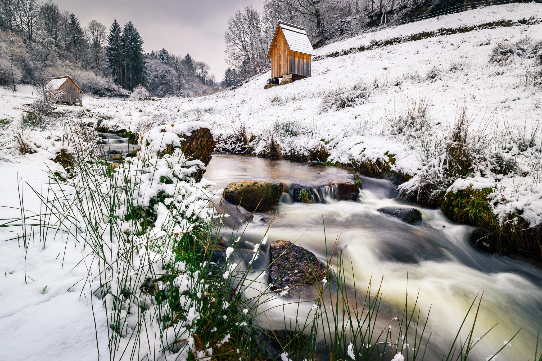 Winterliche Heuhütte 1 (Querformat)