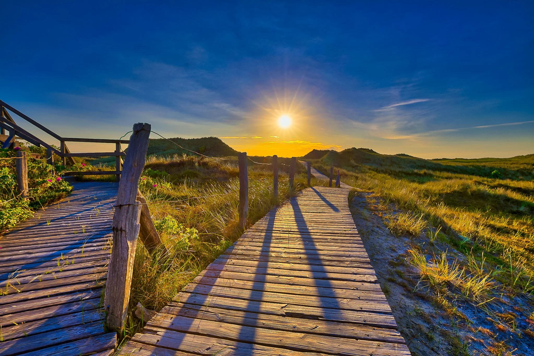 Bohlenweg bei Sonnenuntergang