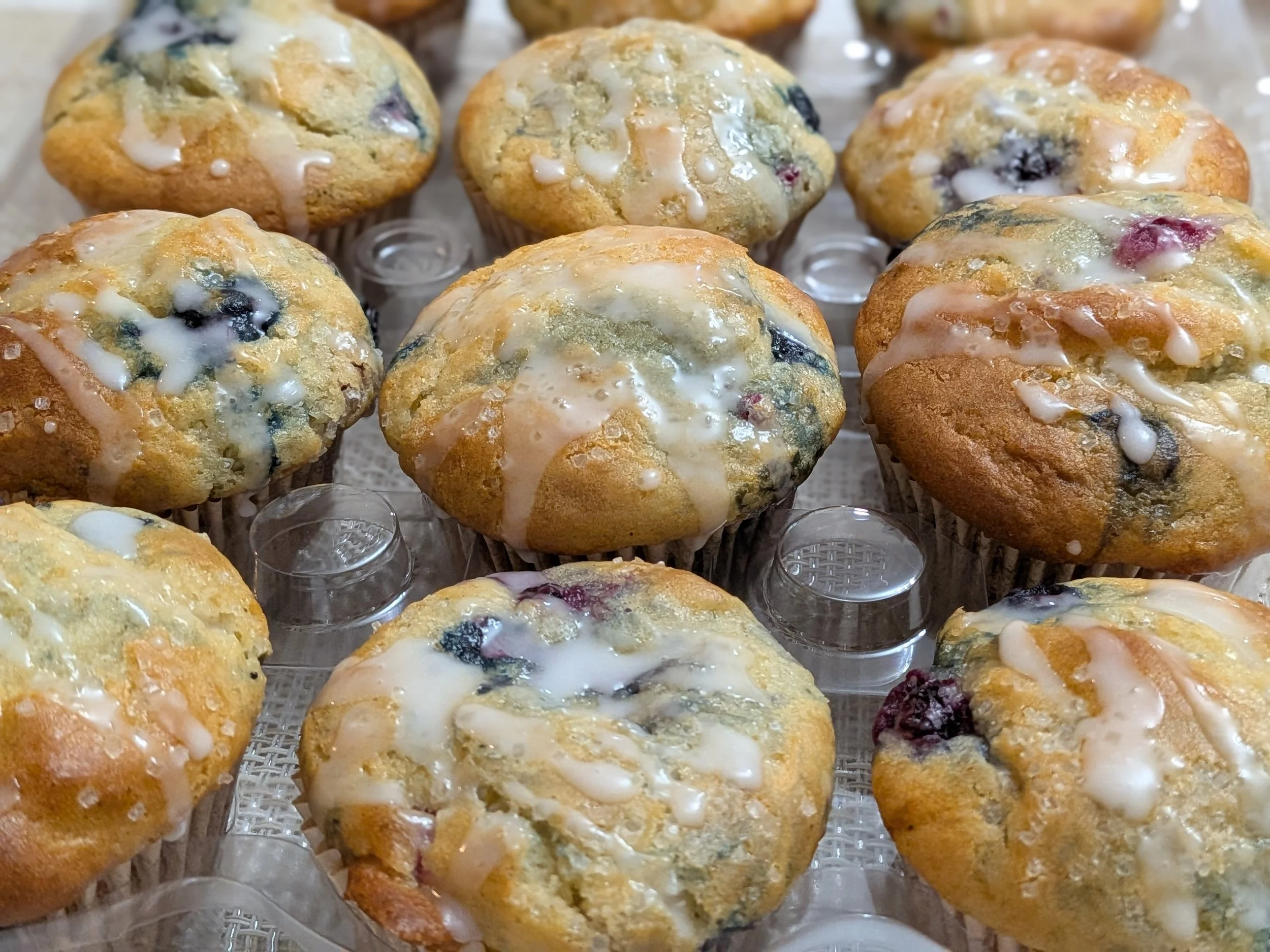Triple Berry Muffin with Lemon Glaze