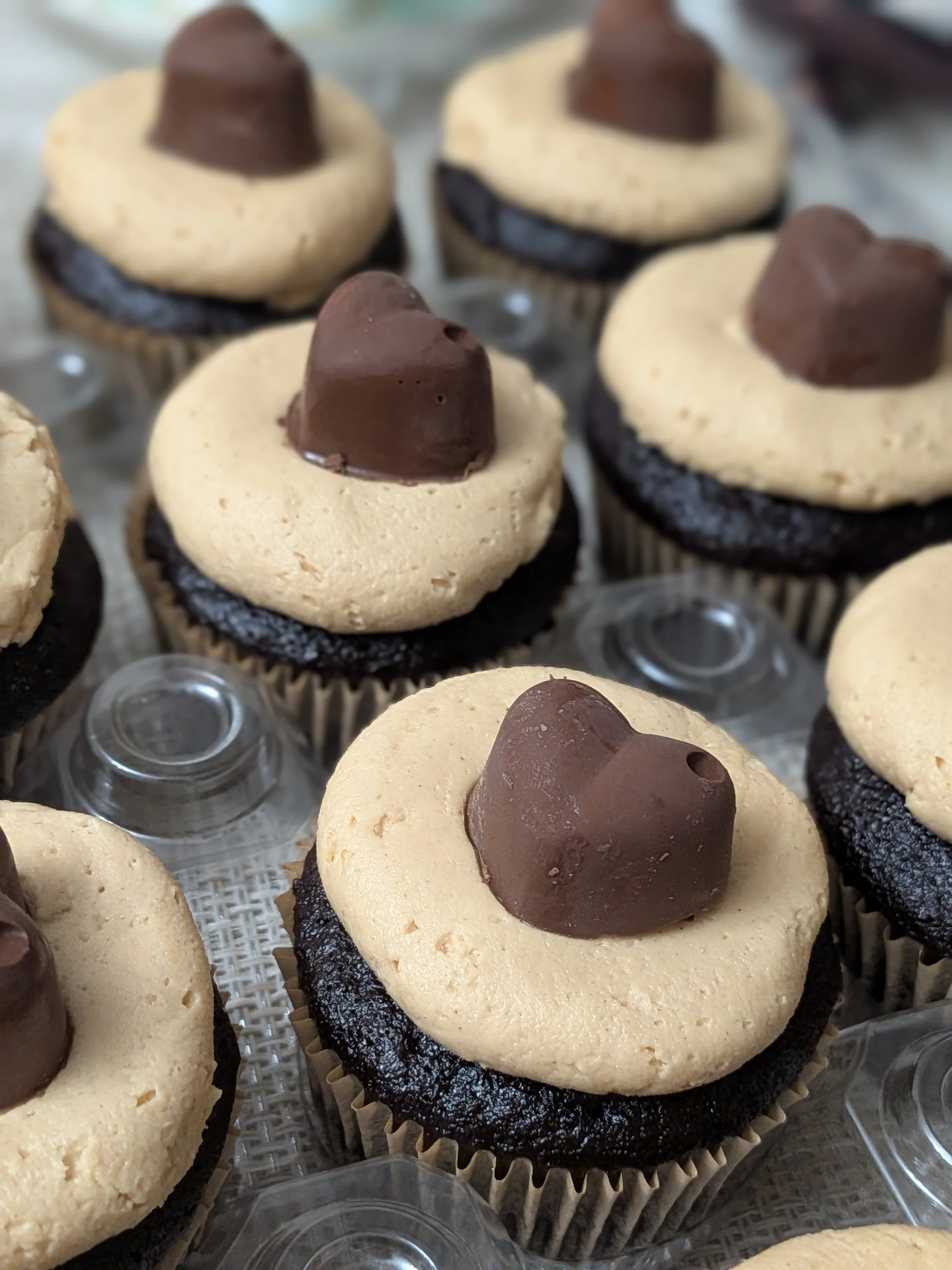 Chocolate Cupcake with Peanut Butter Frosting and Peanut butter truffle 