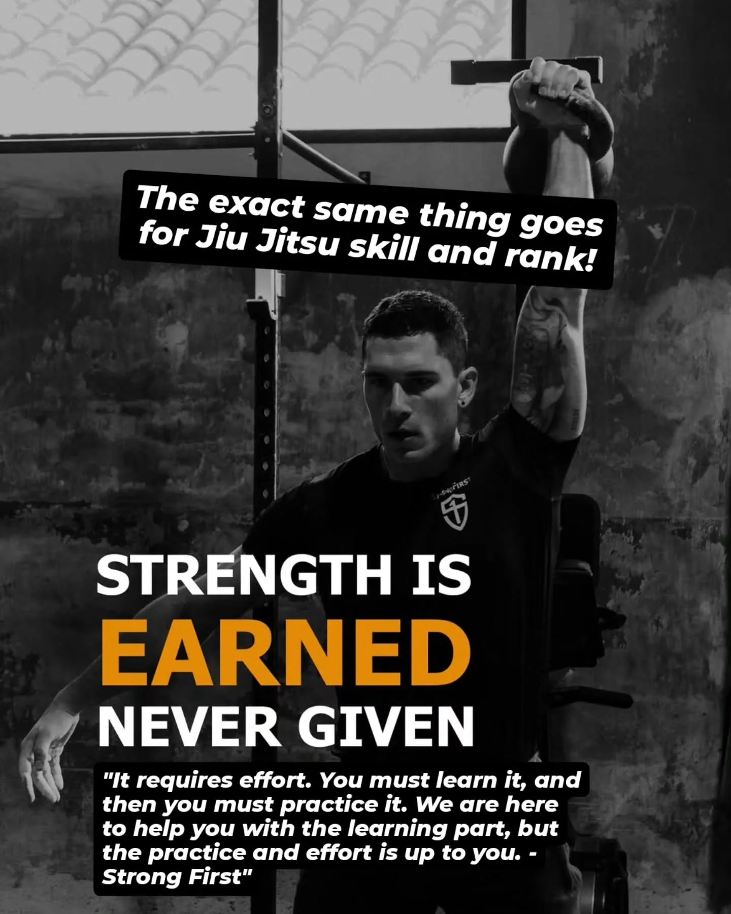 Skill in Jiu Jitsu is earned, never given ✍️

We are not handing out rank based on attendance, or simply because a student is maintaining a pulse of roughly 60&ndash;80 bpm.

You have to put in the work. Get better. Produce results.

And we don&rsquo