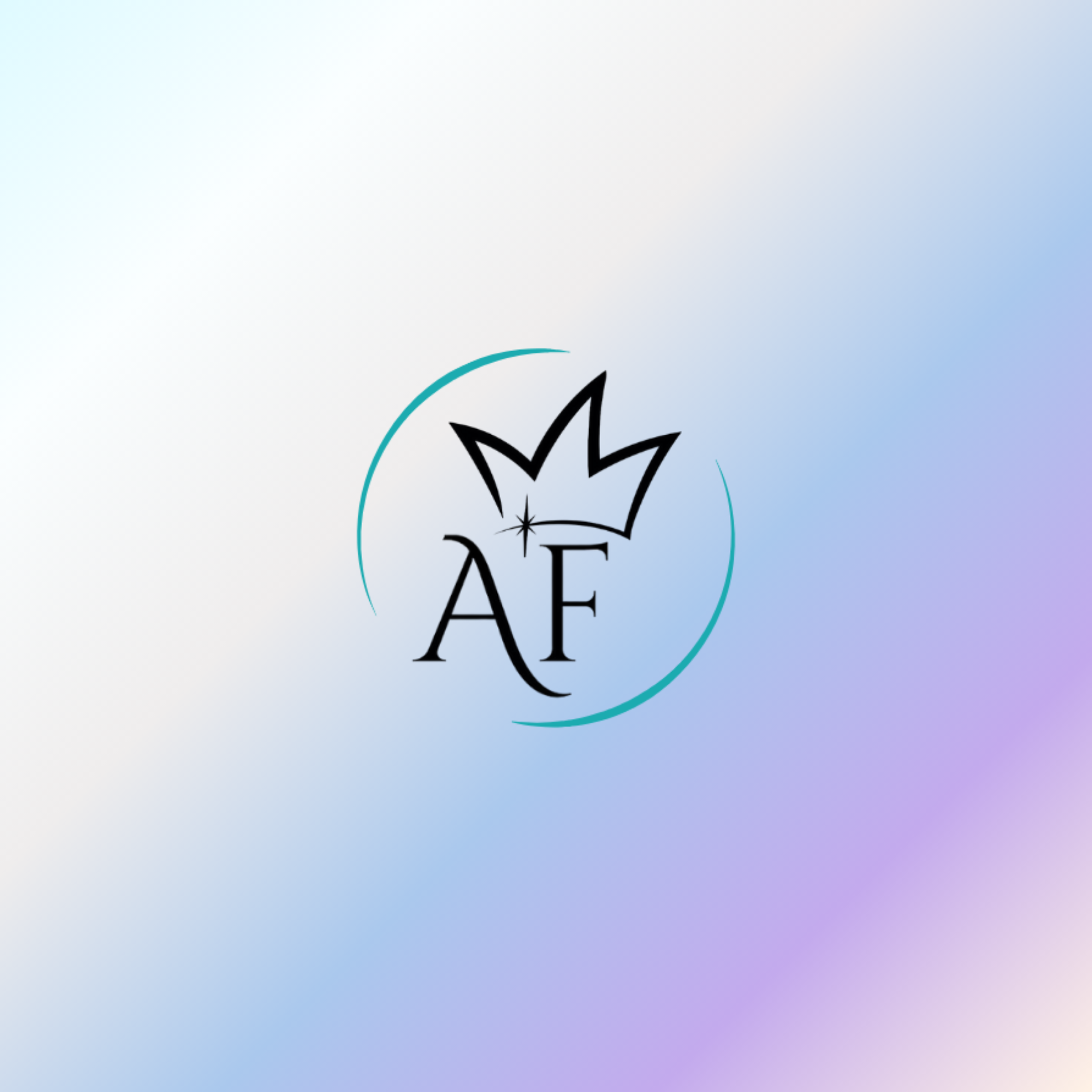 AF with a crown in a circle with a neon star for alignedaf sublogo