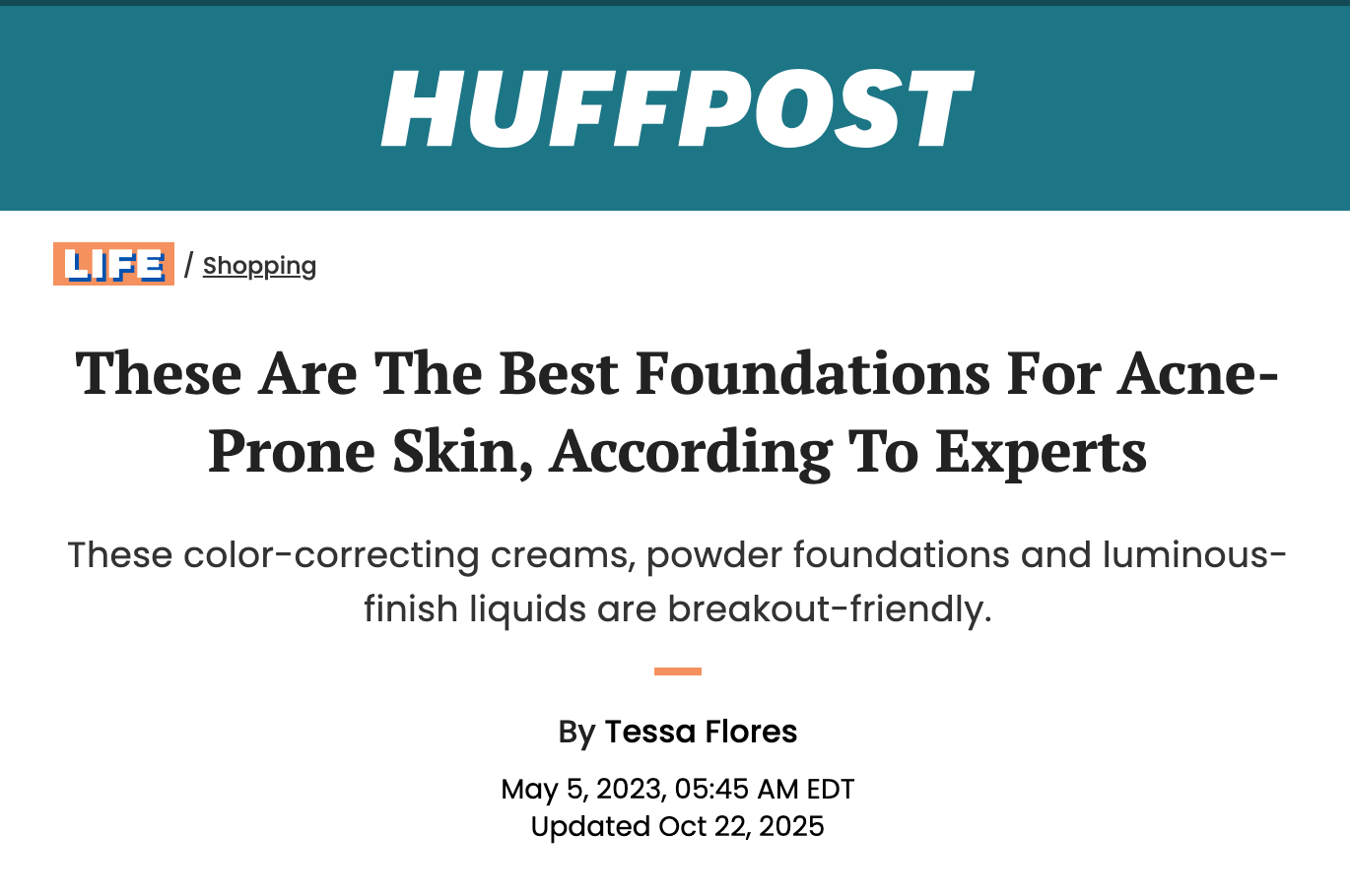 These Are The Best Foundations For Acne-Prone Skin, According To Experts