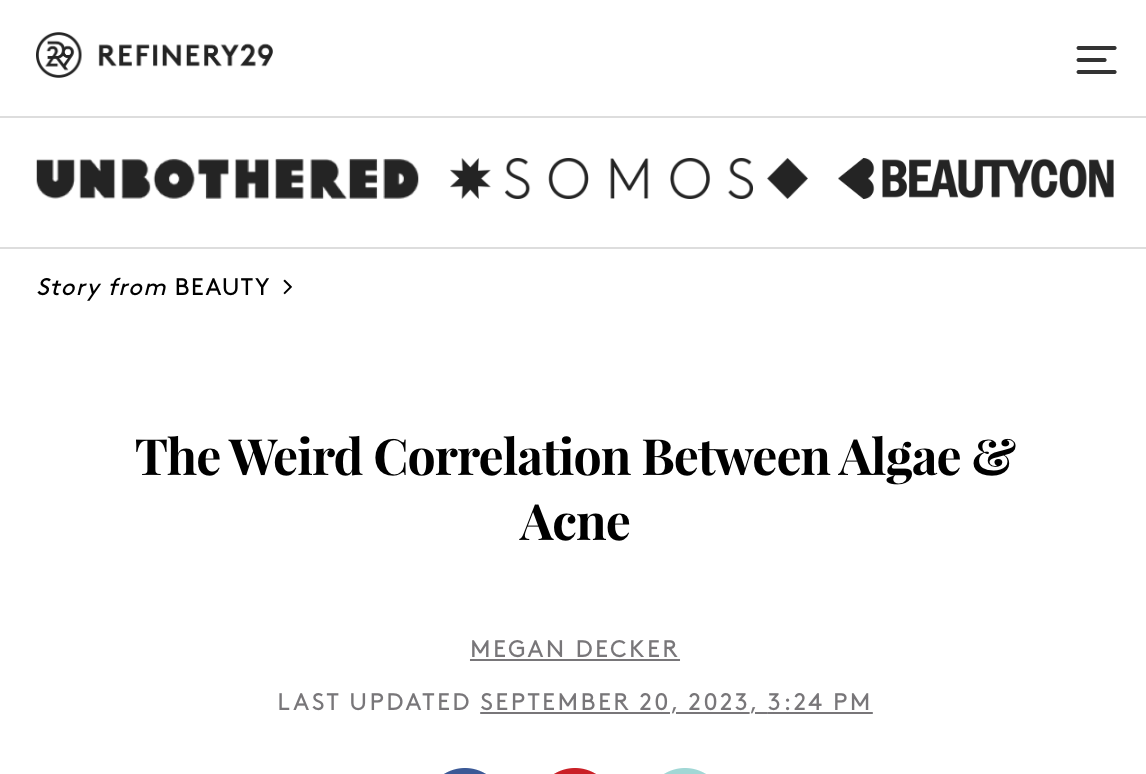 The Weird Correlation Between Algae &amp; Acne