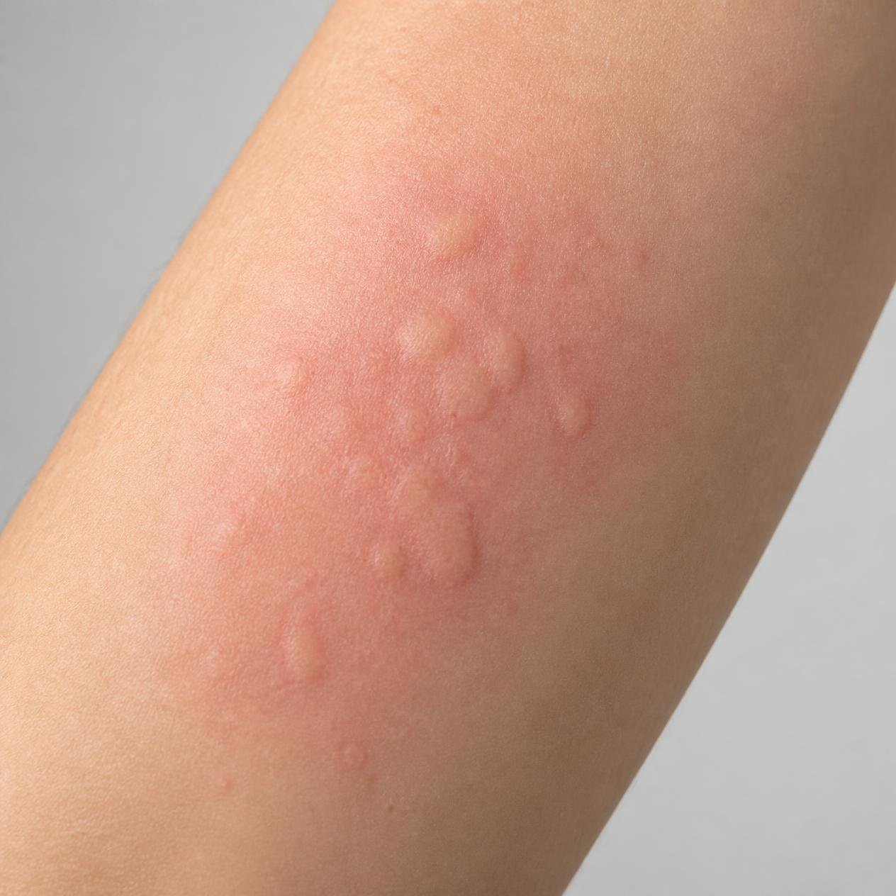 Dermatologist examining skin irritation associated with a skin allergy.