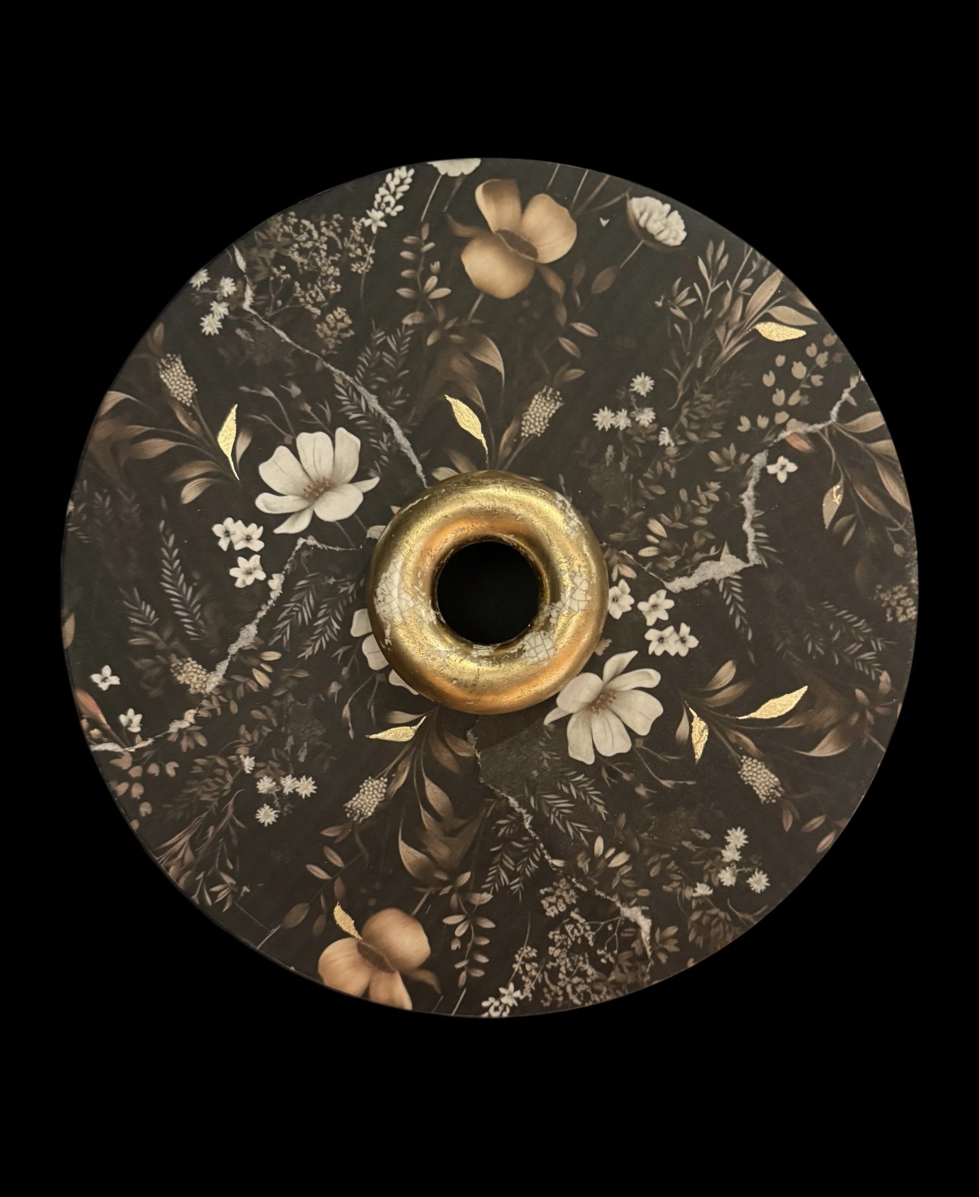 Halo, 2026 by Michael Biello | Wood, Paper, Clay | 12” Diameter 