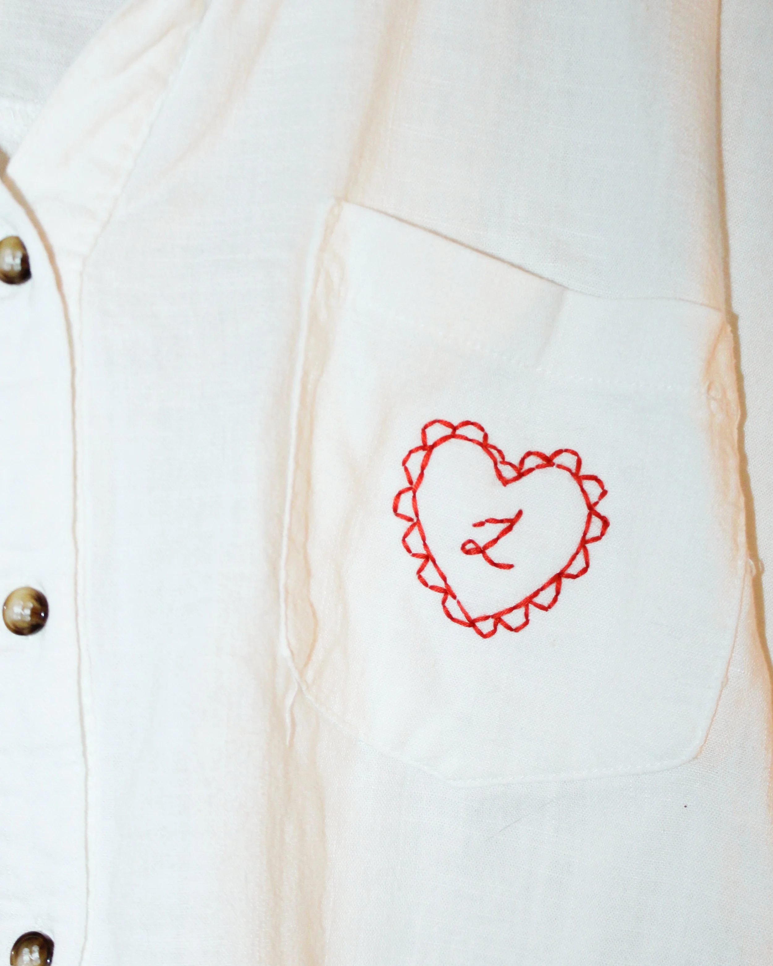Heart Initial Button Down