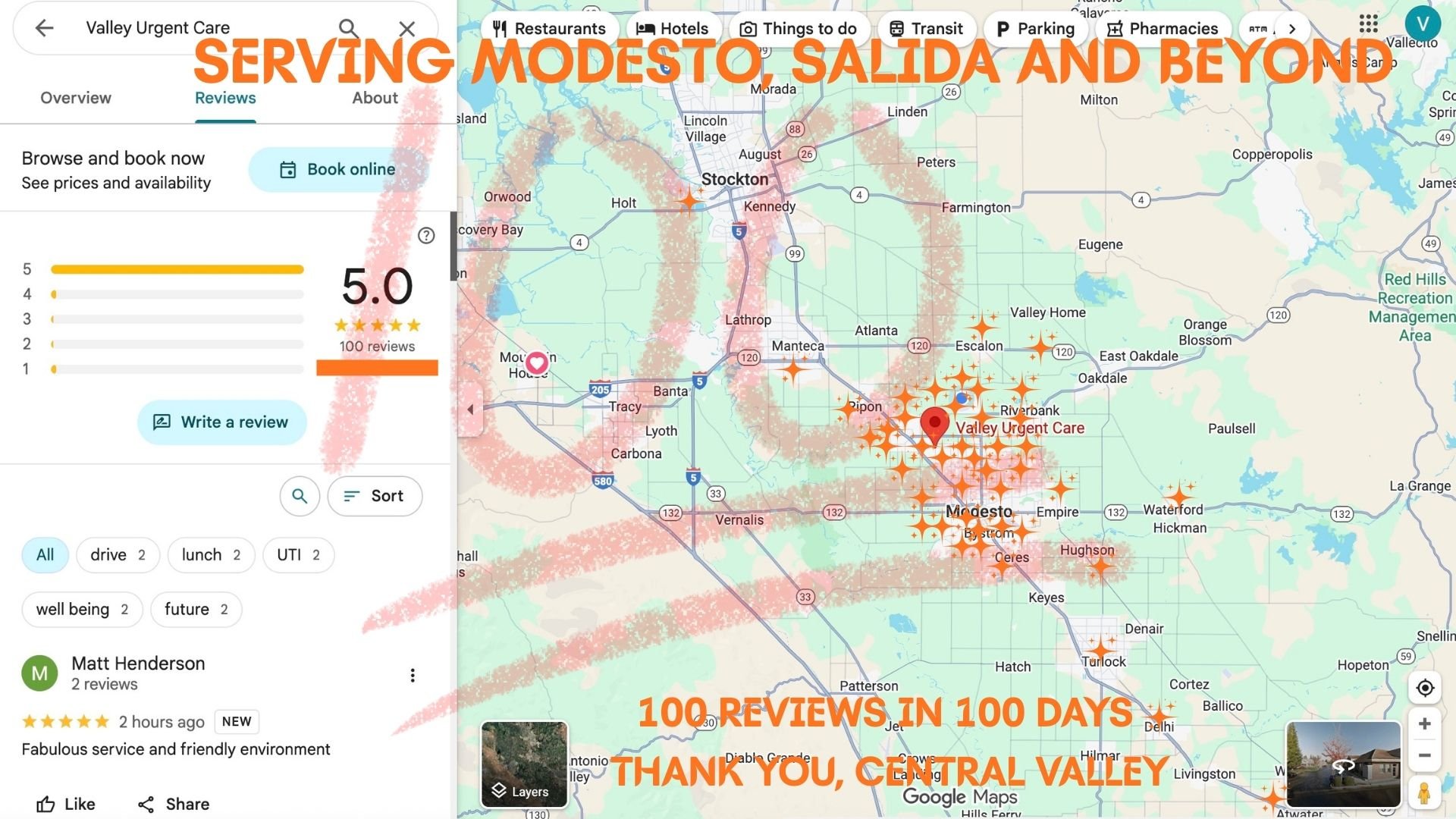 100 Stellar Reviews in 100 Days: How Modesto and Central Valley Embraced Valley Urgent Care