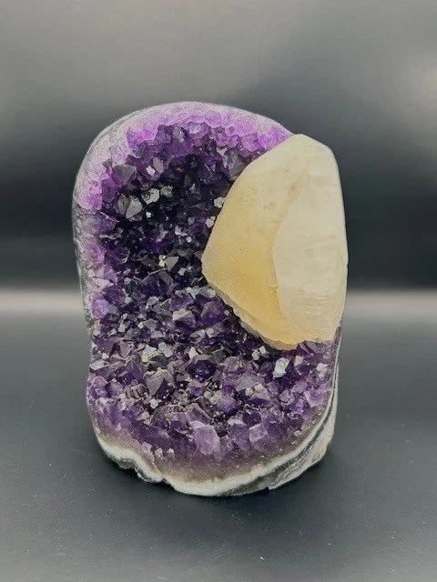 Amethyst with Calcite  From Uruguay
