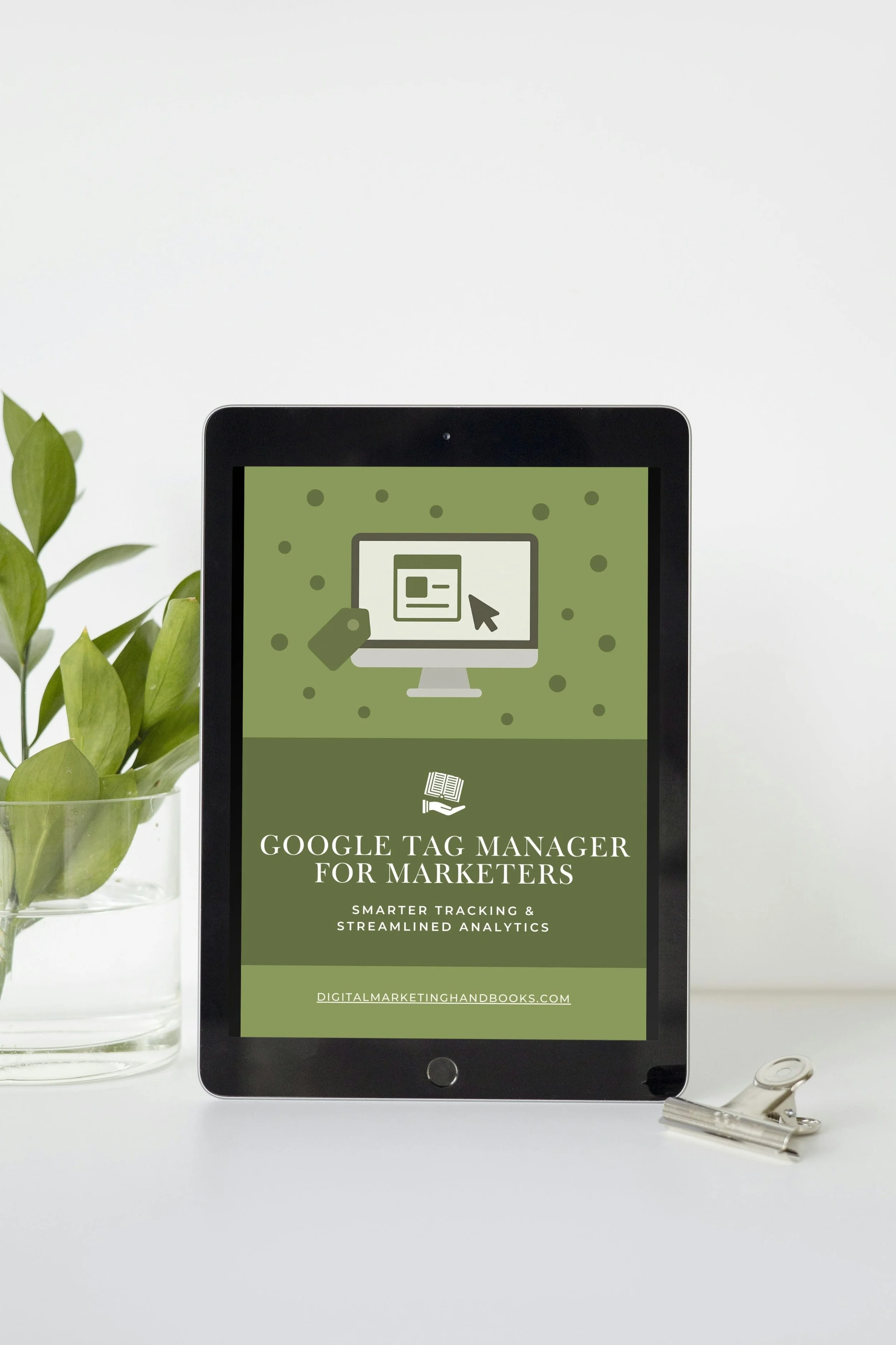 Tablet with cover of Google Tag Manager for Marketers