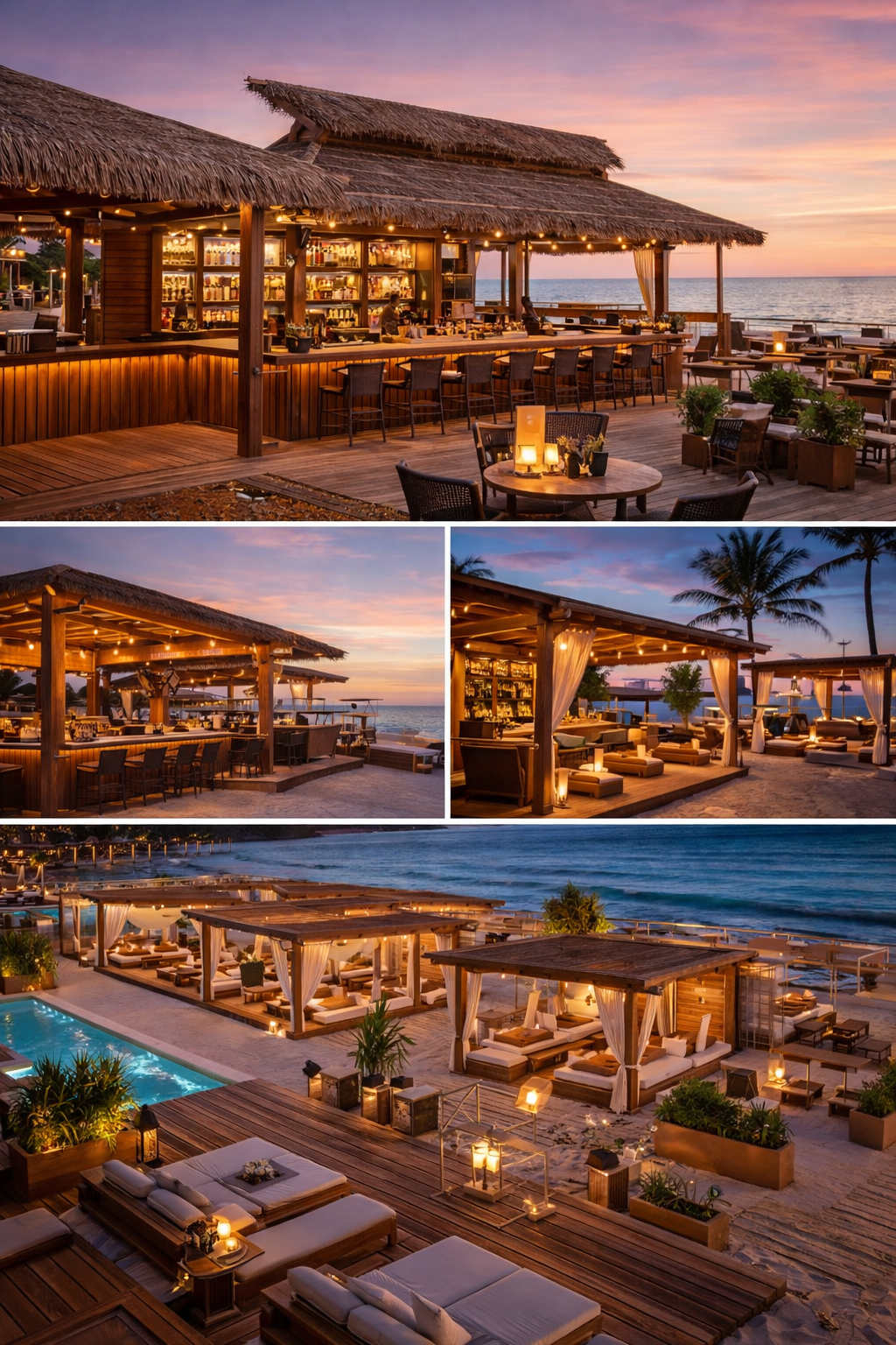 Wood Beach Bar Constructions