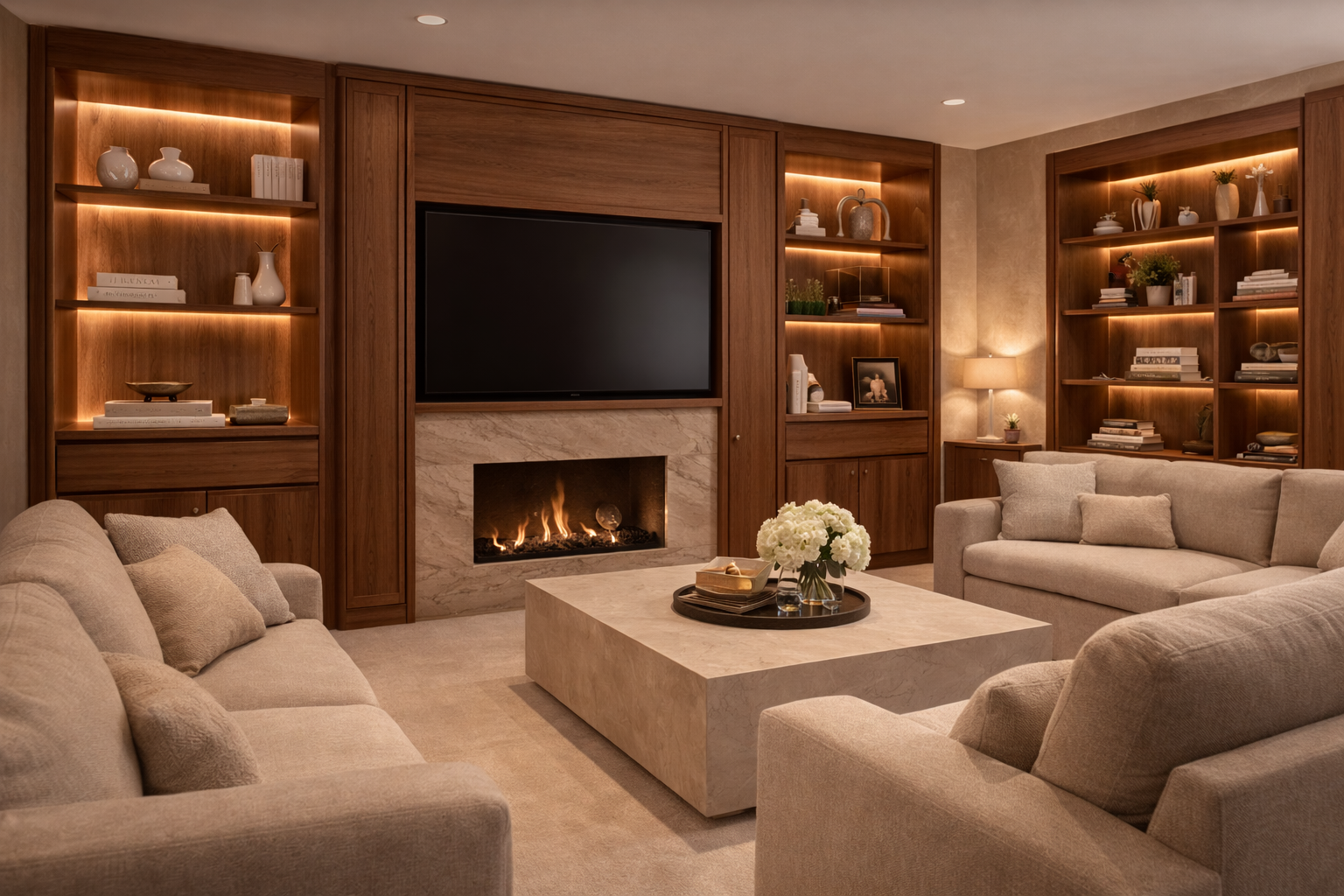 Tailored built-in furniture combining