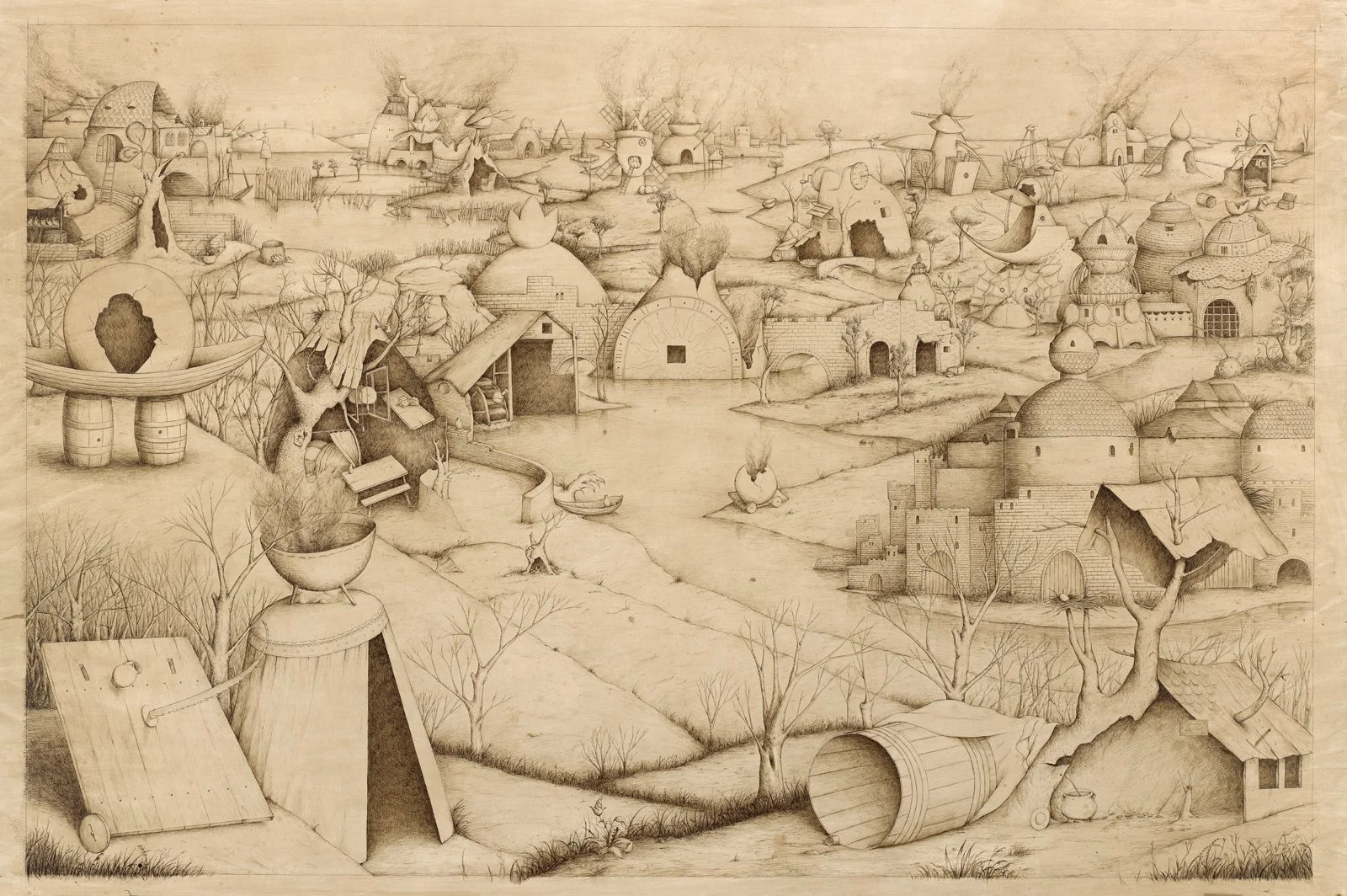  PAYSAGE DES SEPT PÉCHÉS CAPITAUX  
2013 
sepia ink on paper 
195 x 132 cm