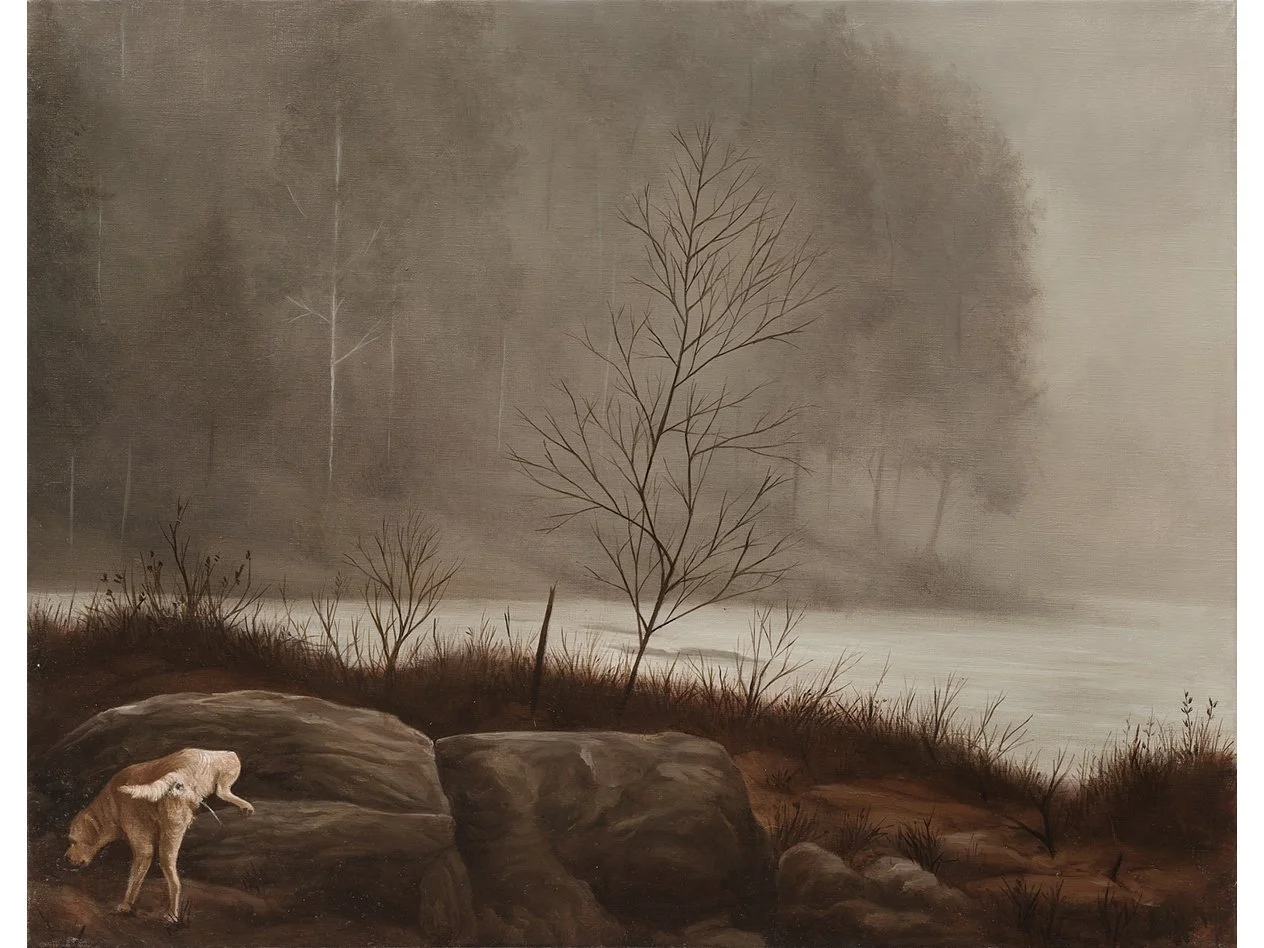   CHIEN QUI PISSE  
2025 
oil on canvas 
55 x 70 cm