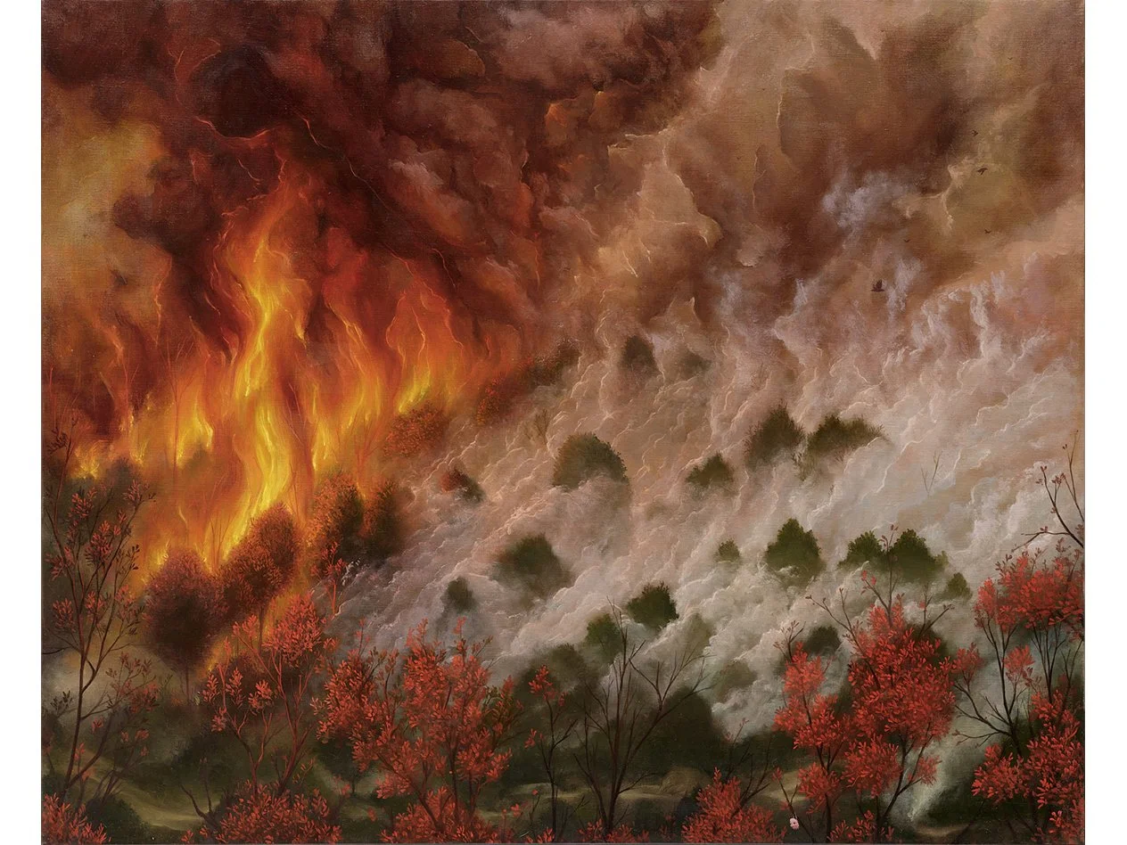   LE VACARME DU FEU  
2025 
oil on canvas 
81 x 100 cm