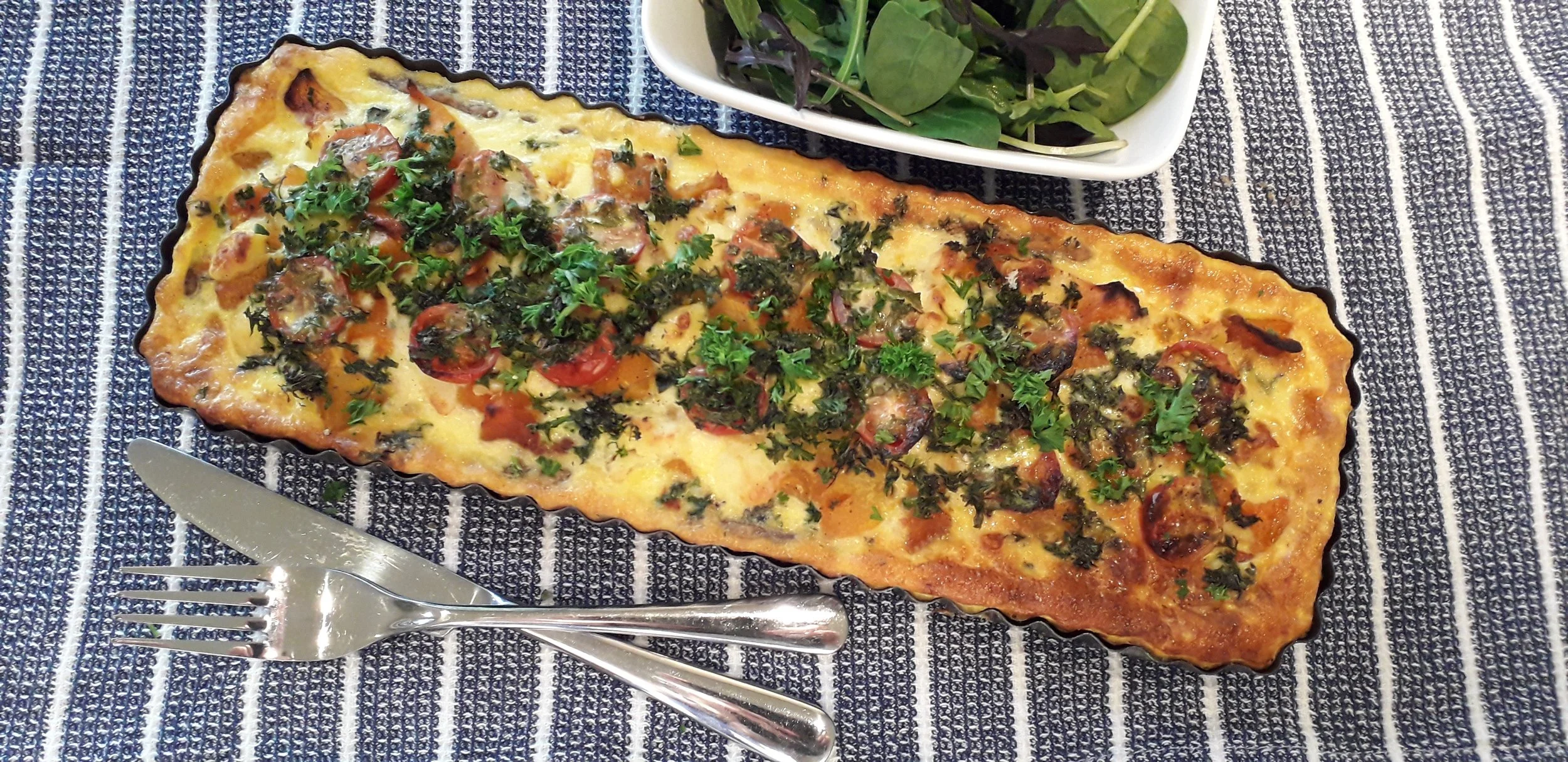 Roasted Pumpkin, Leek and Feta Tart