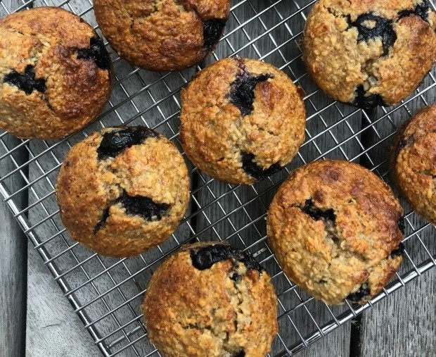 Banana, Coconut and Blueberry Muffins