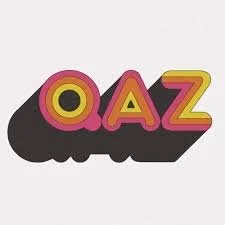 Logo avec les lettres 'OAZ' en lettres colorées et en 3D.