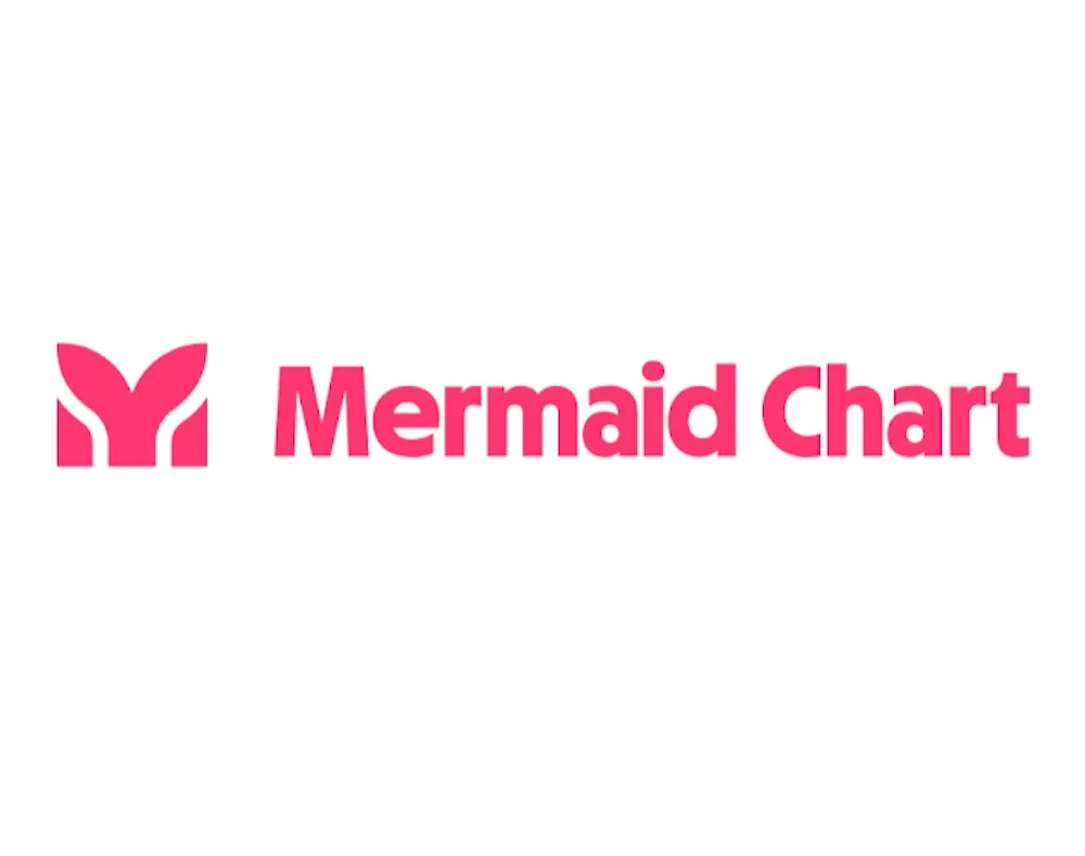 Mermaid Chart logo in pink with stylized mermaid tail icon