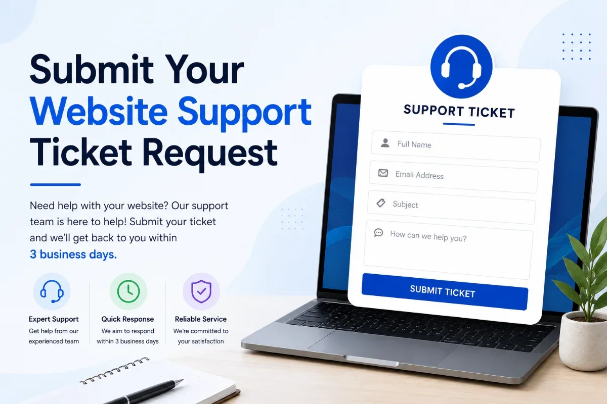 submit your website support ticket request