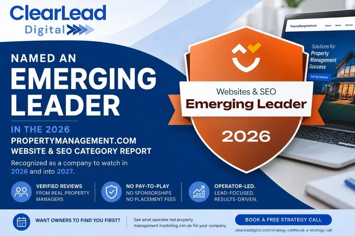 ClearLead Digital Named an Emerging Leader in the 2026 Property Management Website &amp; SEO Report