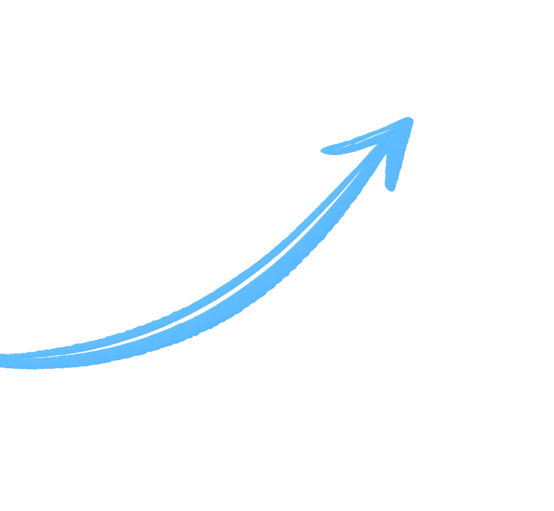 Digital illustration of a blue upward arrow, representing growth or progress, with a dark background.