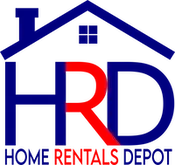 home rentals depot logo red white and blue.