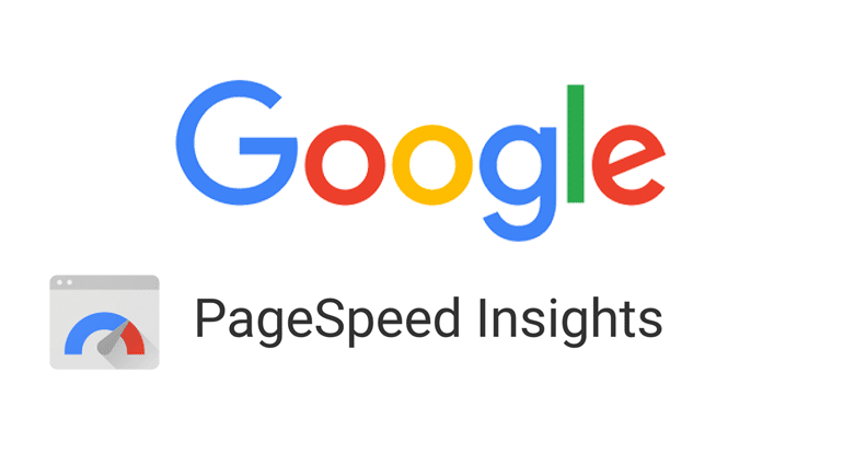 Google logo above the text 'PageSpeed Insights' with an icon of a speedometer.