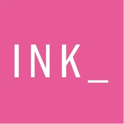 Pink background with the word 'INK' in white letters and an underscore sign.