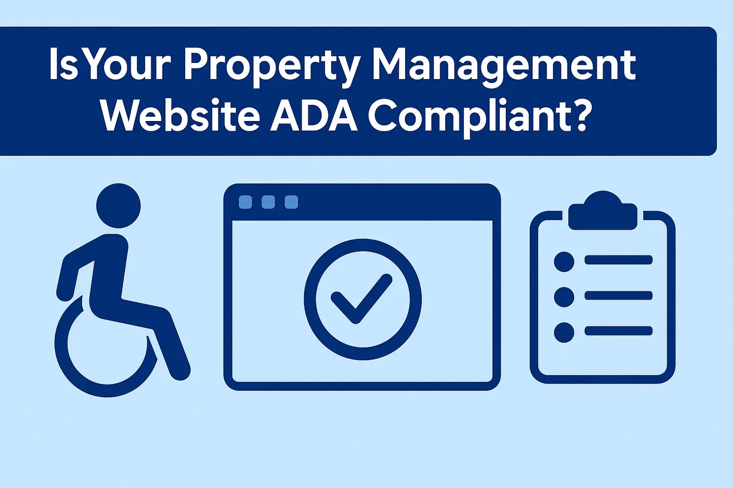 Full-width illustration of ADA website compliance checklist for property managers