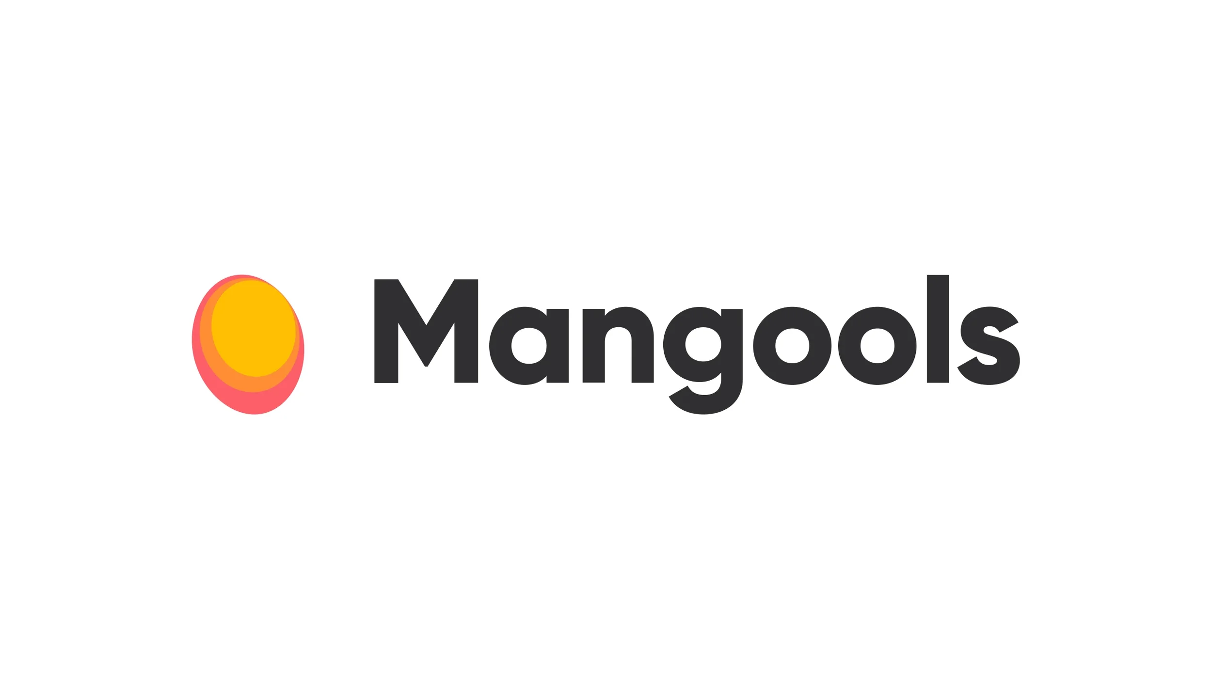 Logo with a stylized mango icon and the word 'Mangools' in bold black text.