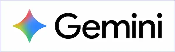 Gemini logo with colorful star symbol and black text